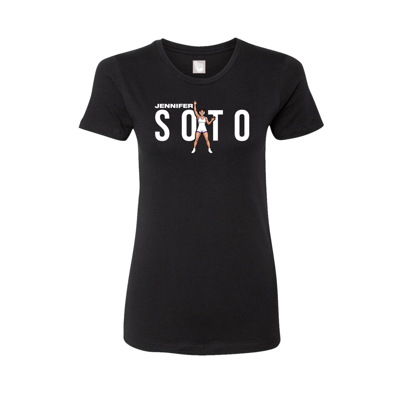 Fitted Women's Tee — Player Name in Black