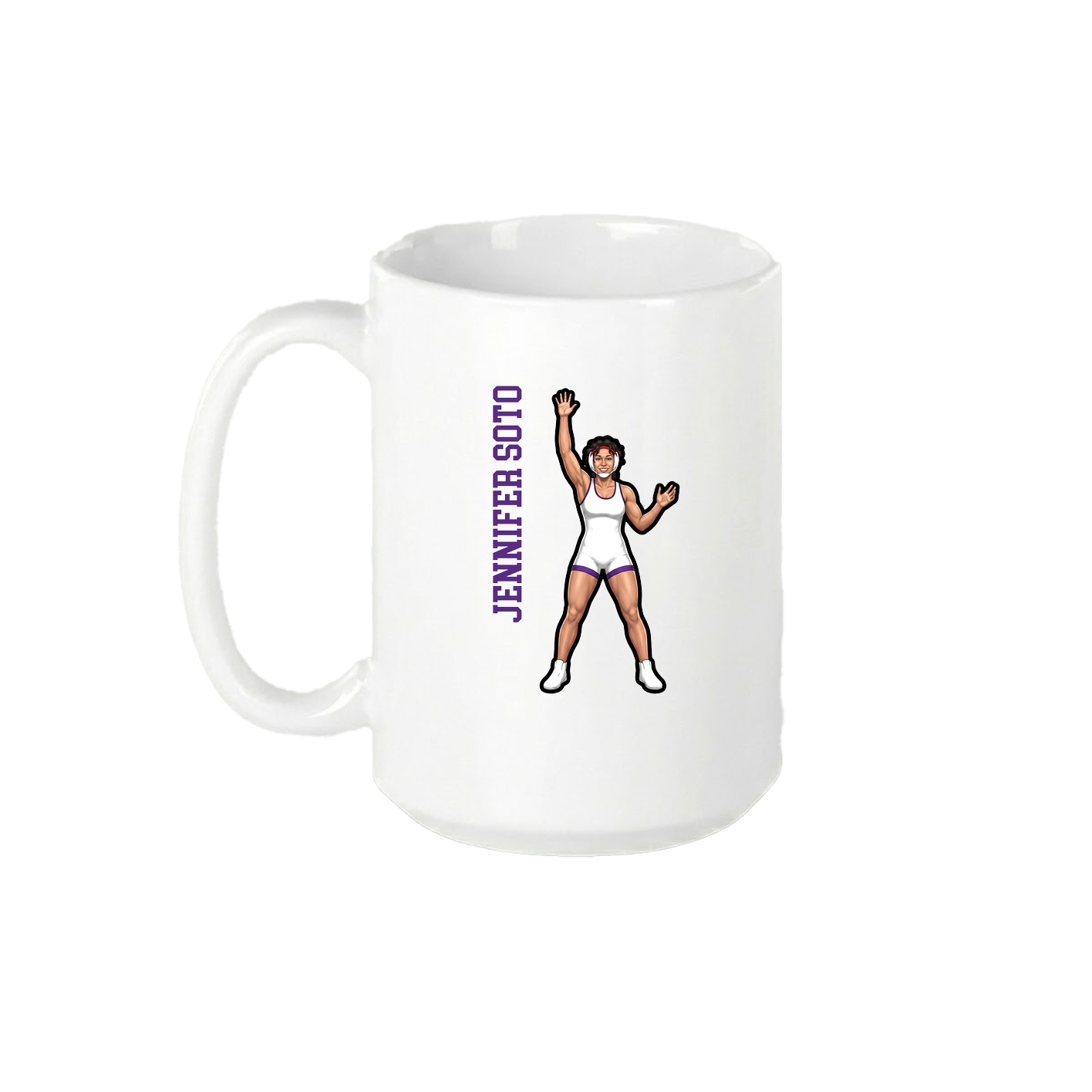 15oz Coffee Mug — Name Vertical in White
