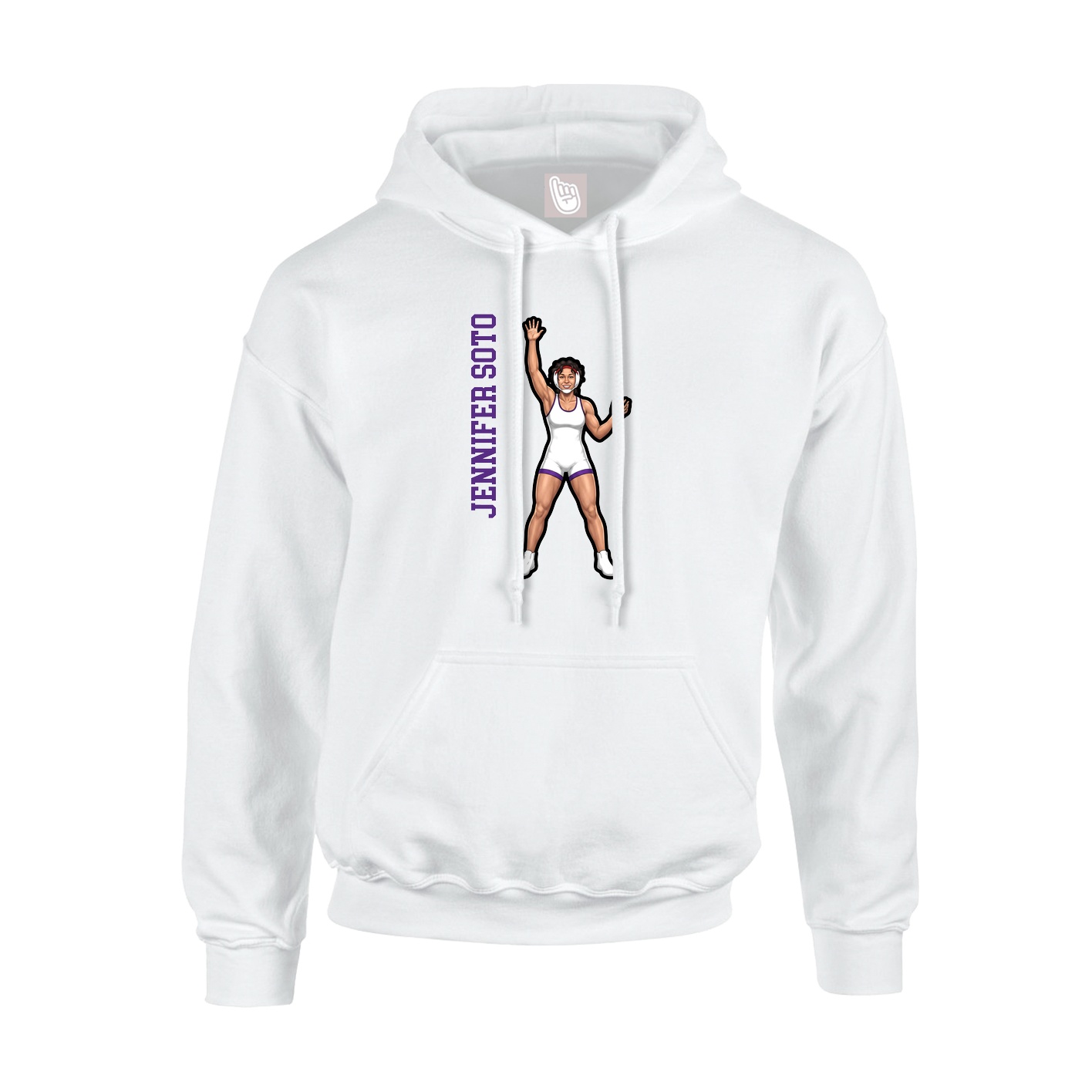 Youth Hoodie — Name Vertical in White
