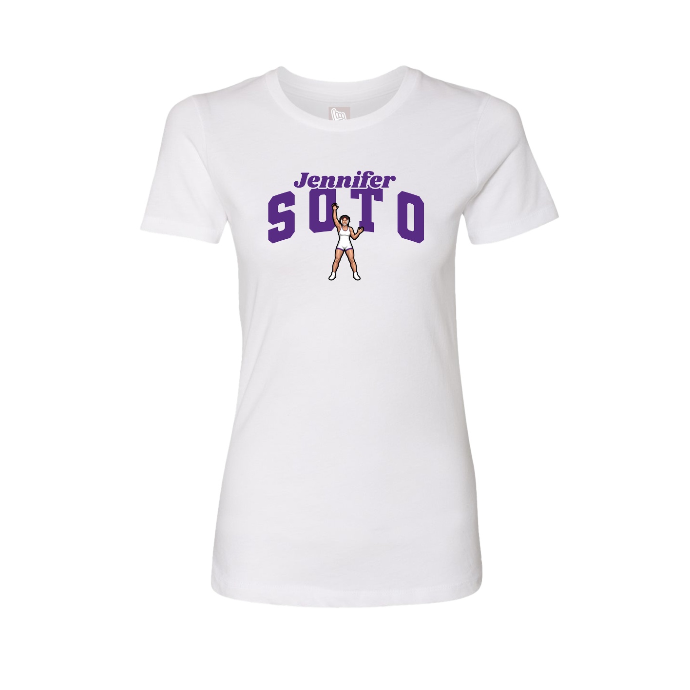Fitted Women's Tee — Signature Arch in White