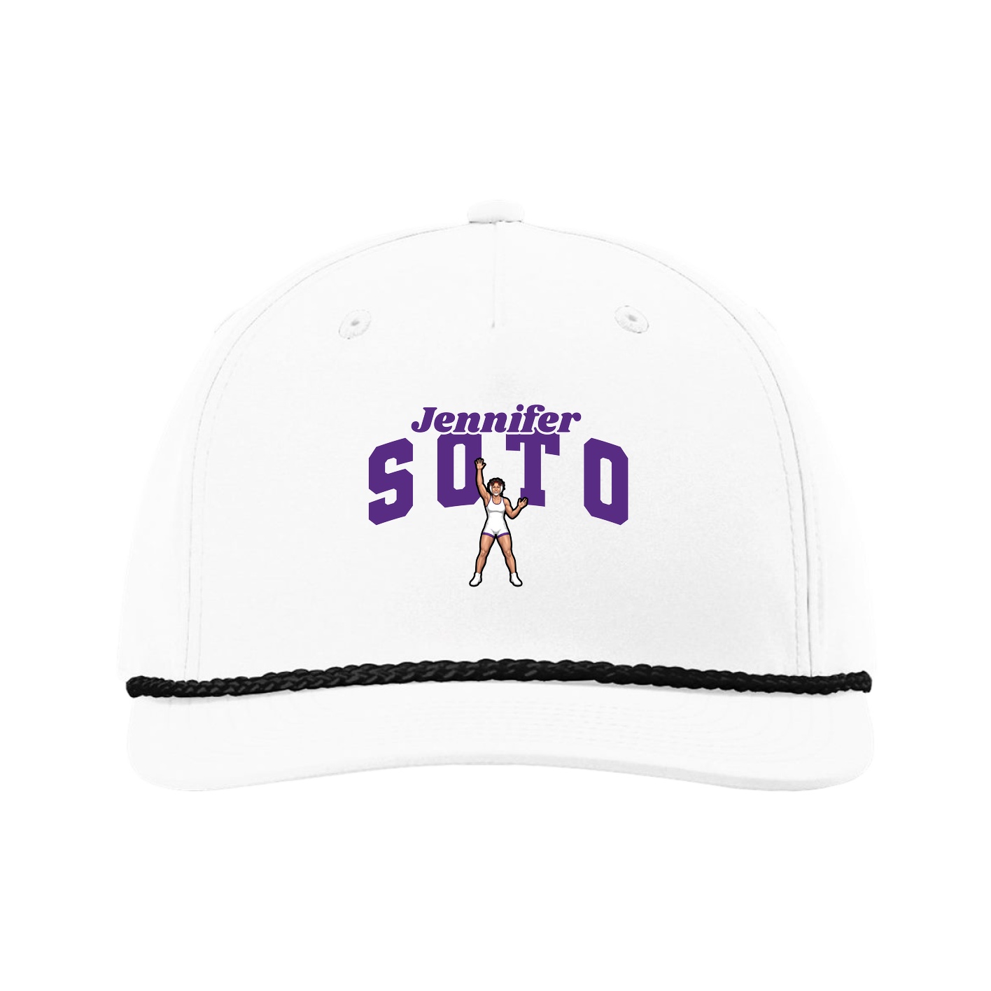Five-Panel Classic Rope Cap — Signature Arch in White