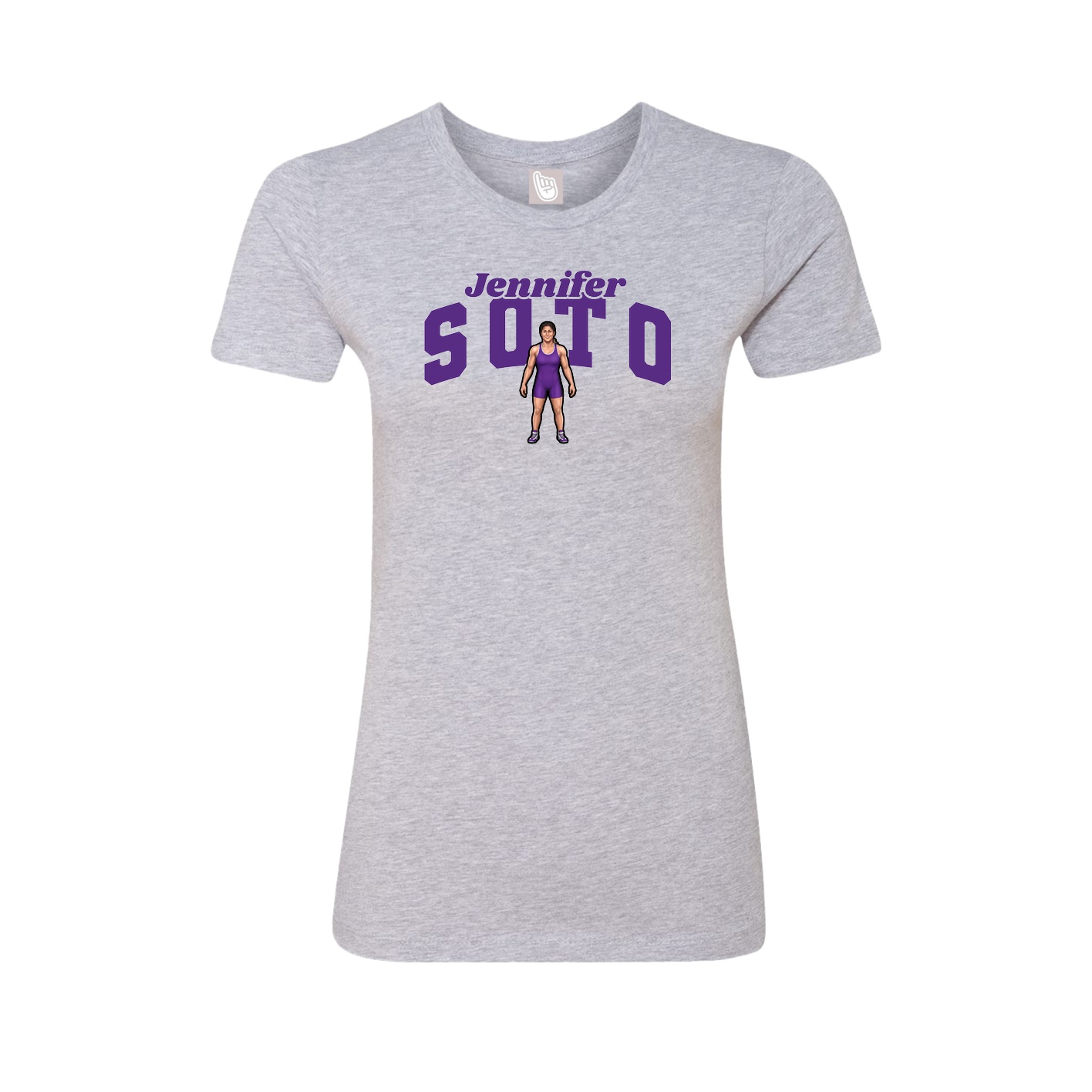 Fitted Women's Tee — Signature Arch in Grey