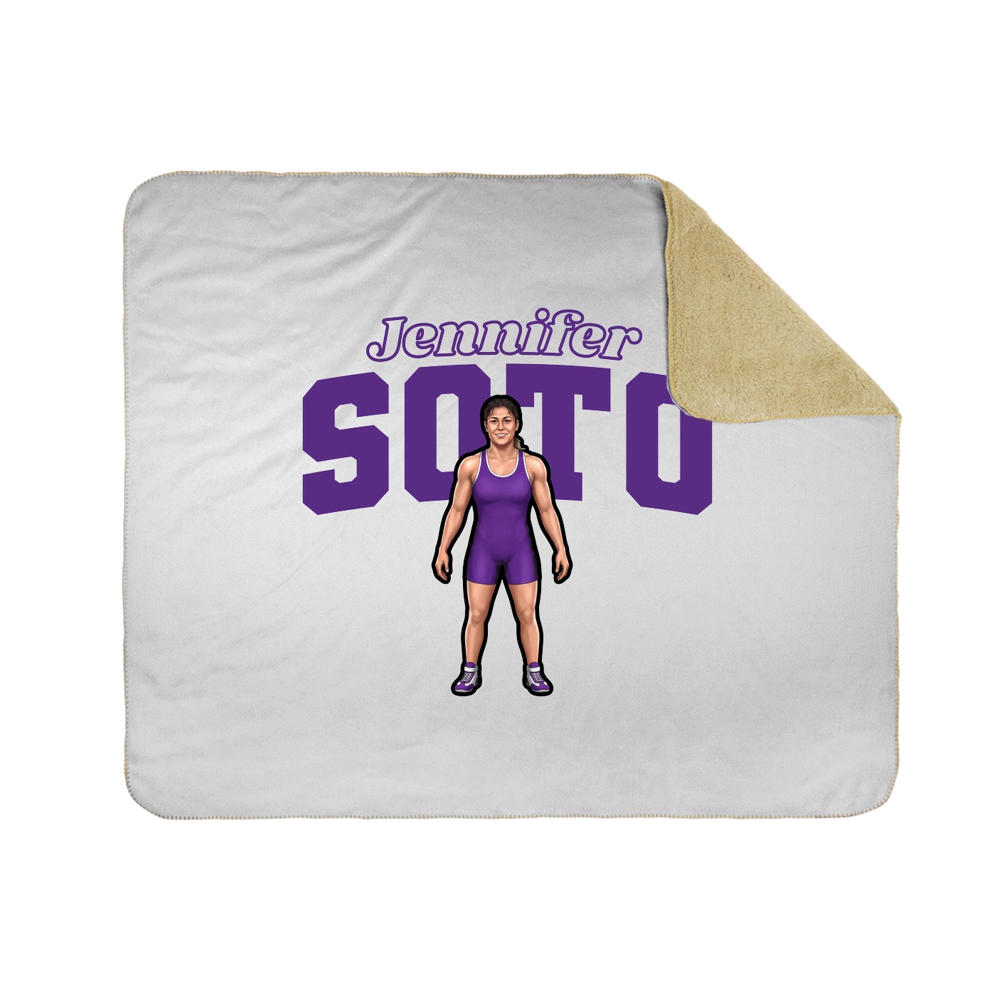Throw Blanket — Name Arch in White