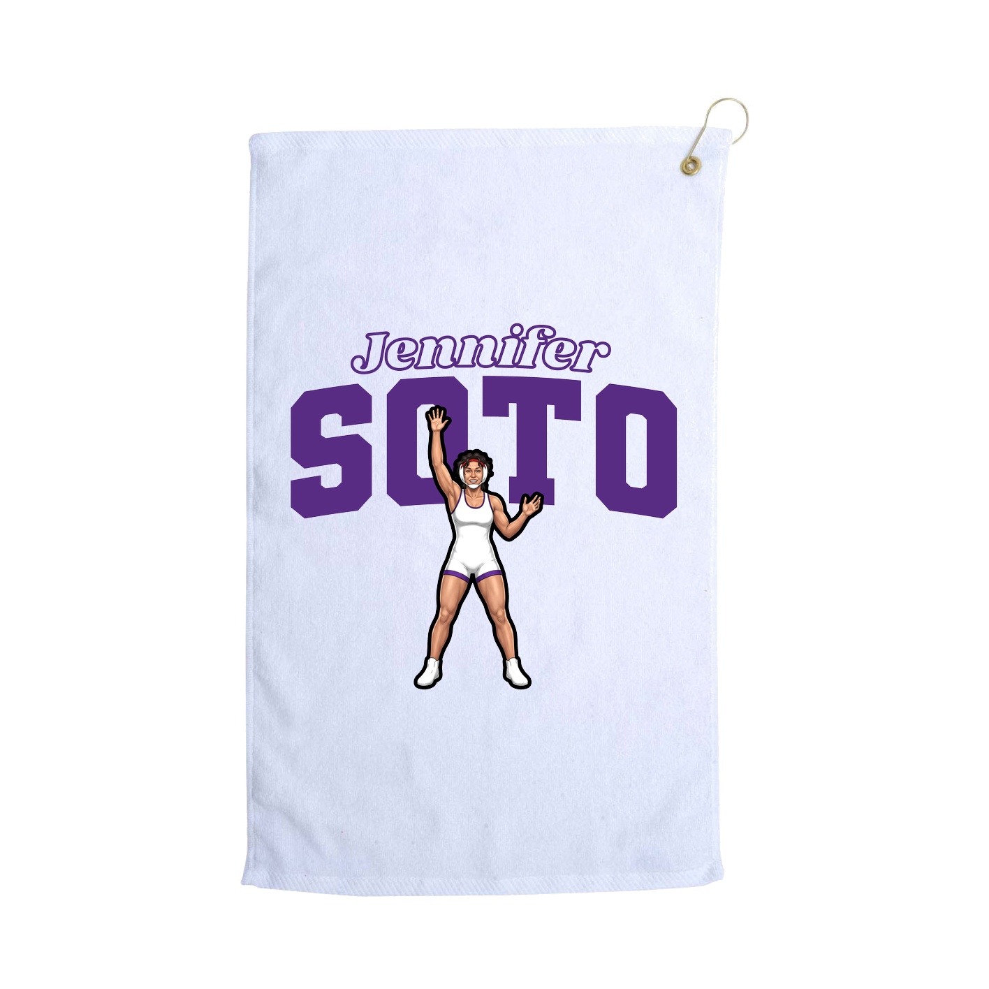 Golf Towel — Name Arch in White