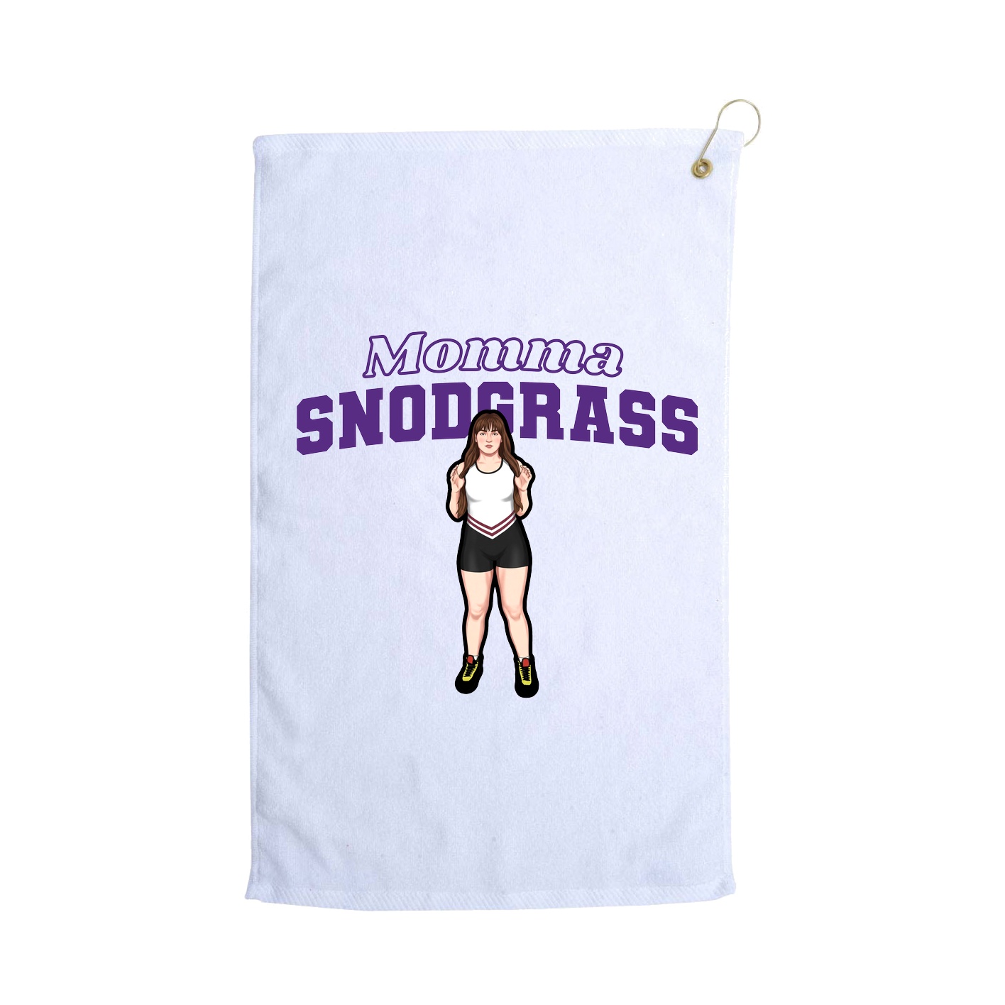 Golf Towel — Mothers Day Block in White