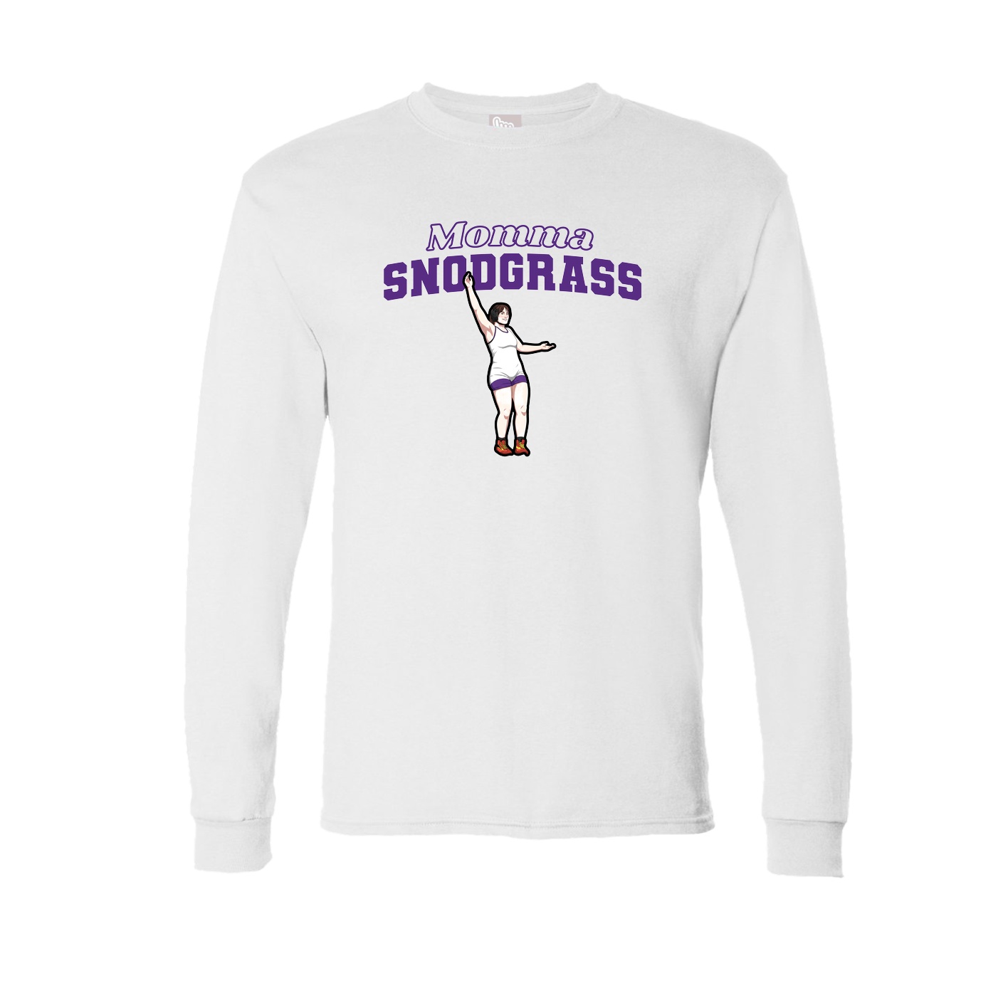 Long Sleeve Tee — Mothers Day Block in White