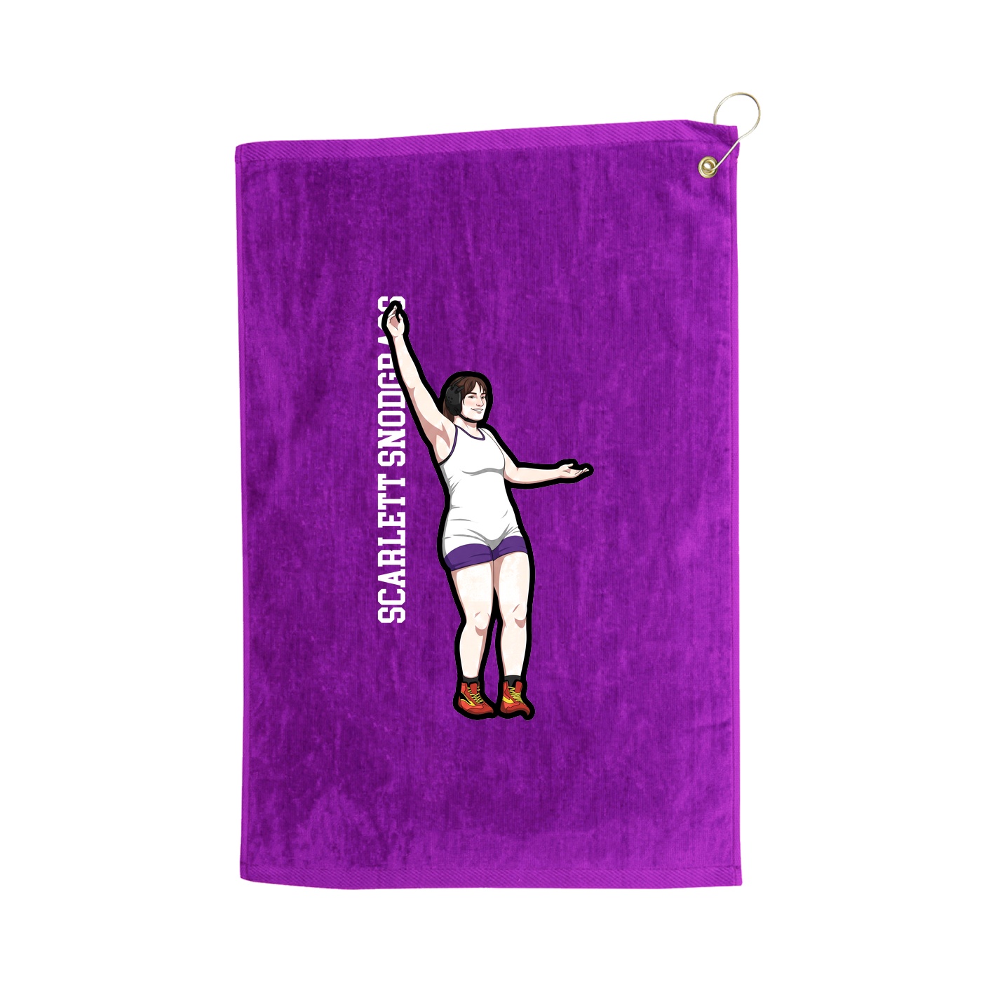 Golf Towel — Name Vertical in Purple