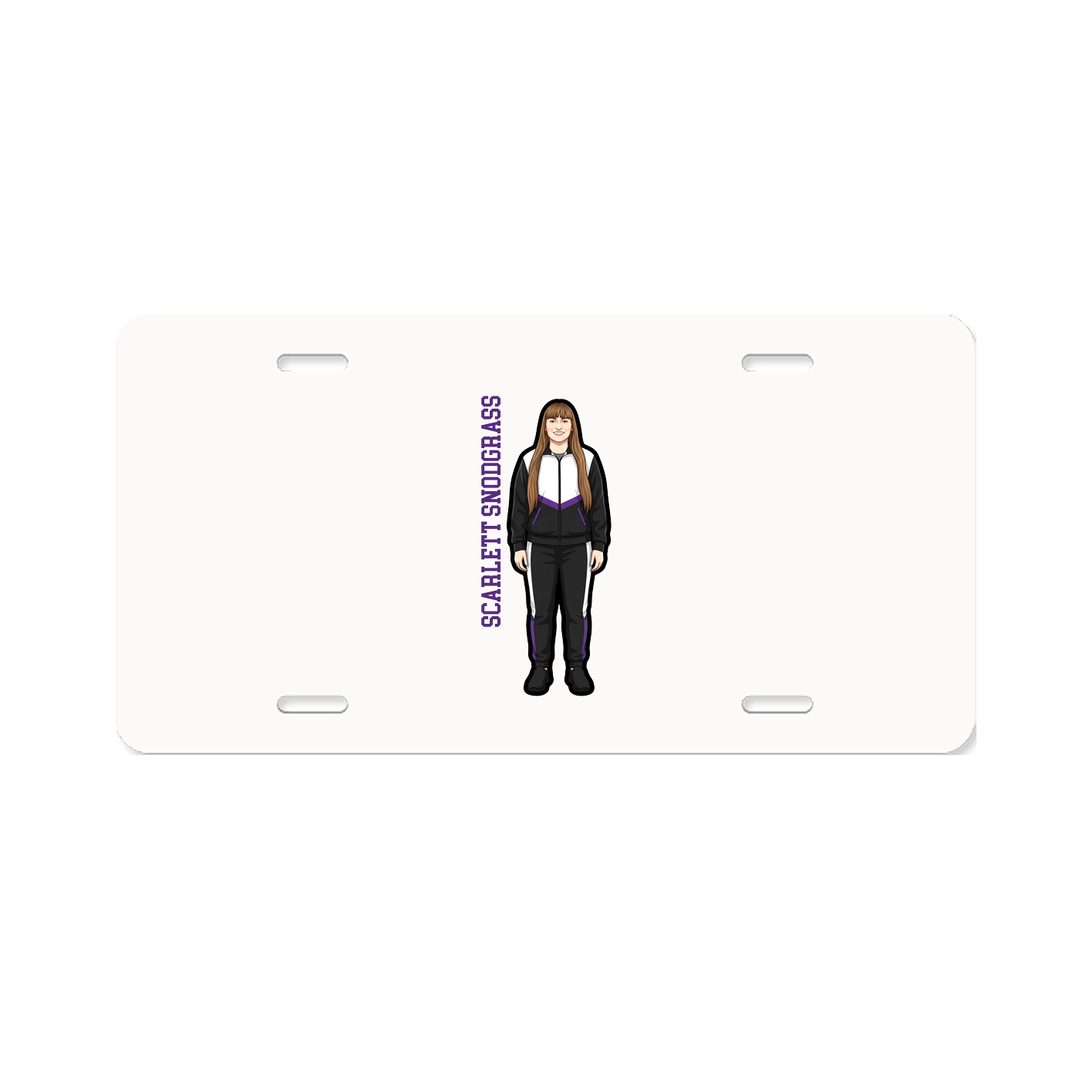 License Plate — Name Vertical in Classic