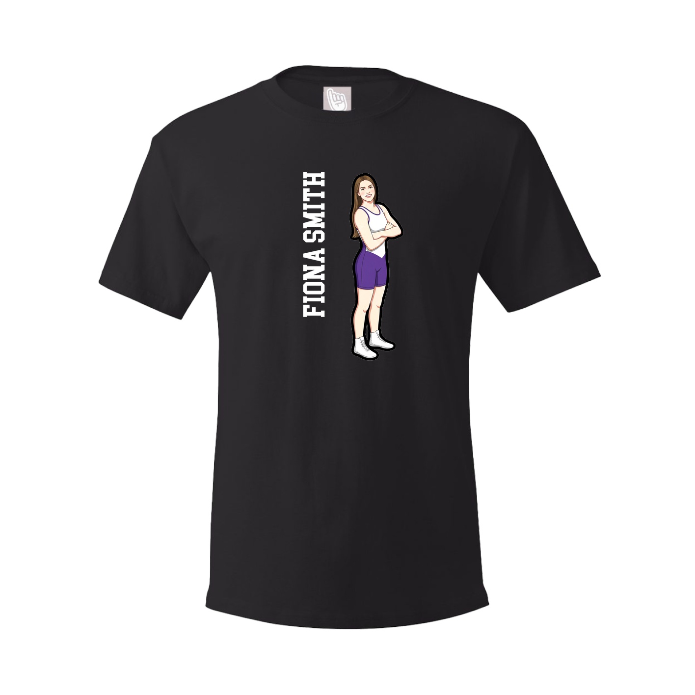 Tee — Name Vertical in Black
