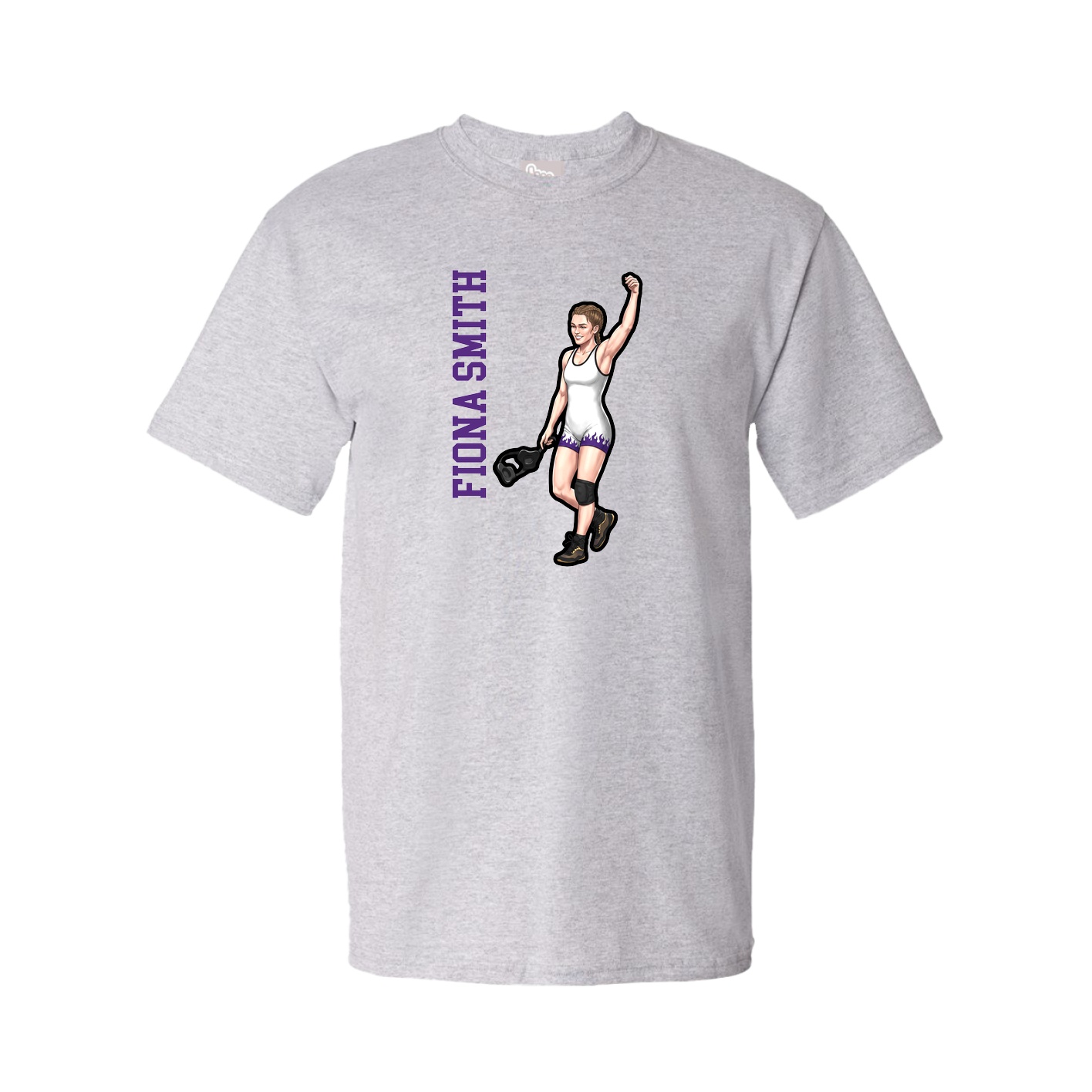 Tee — Name Vertical in Grey