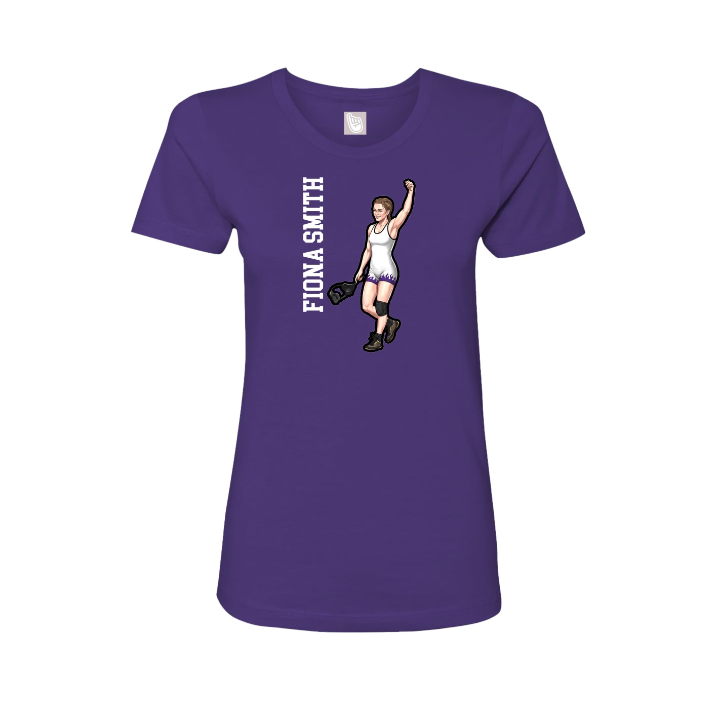 Womens Tee — Name Vertical in Purple