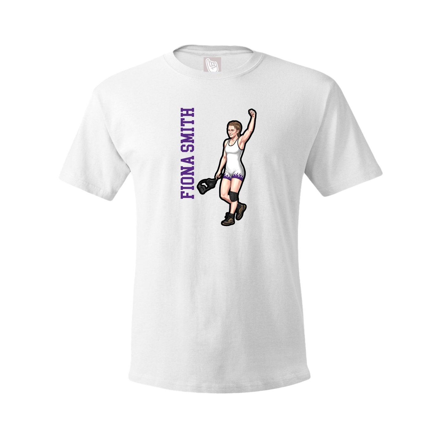 Youth Tee — Name Vertical in White