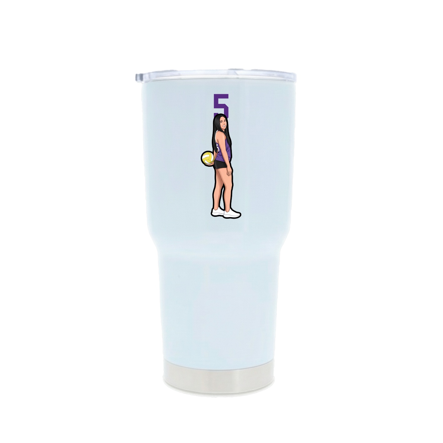 30oz Stainless Steel Tumbler — Number Top in White