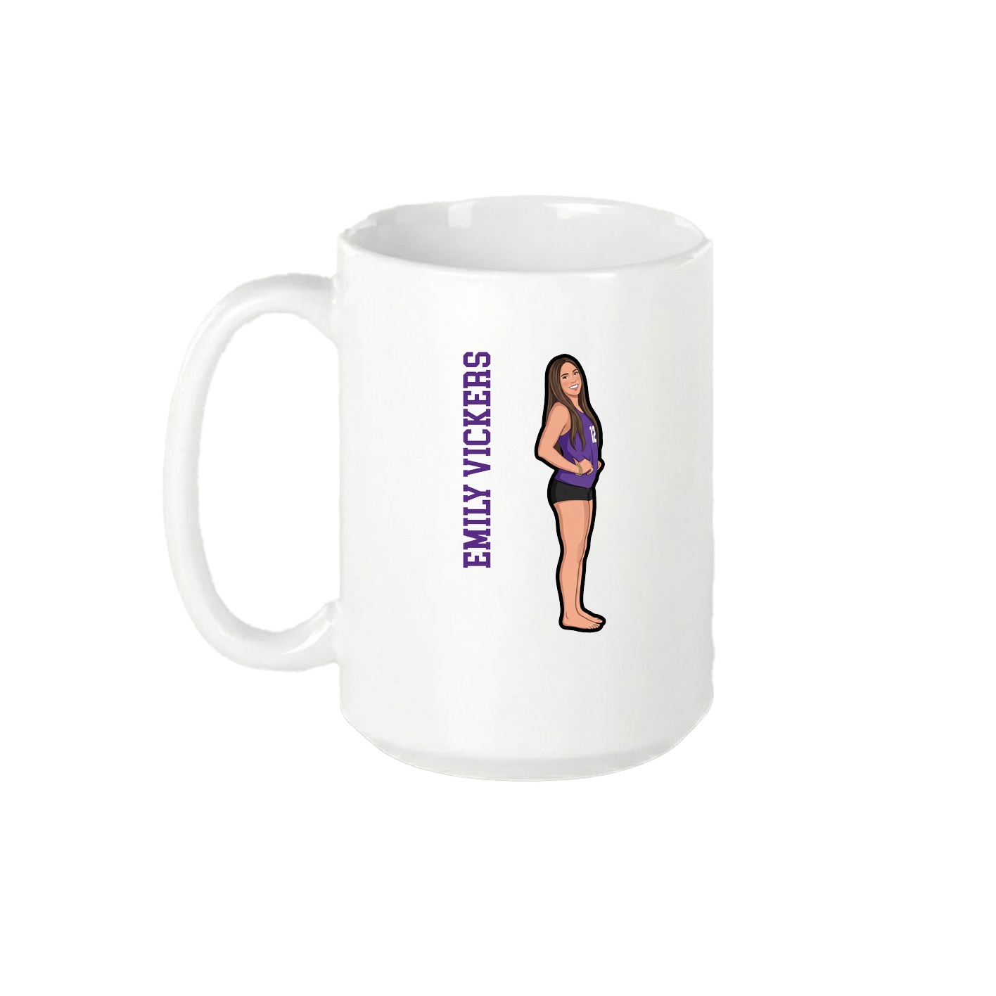 15oz Coffee Mug — Name Vertical in White