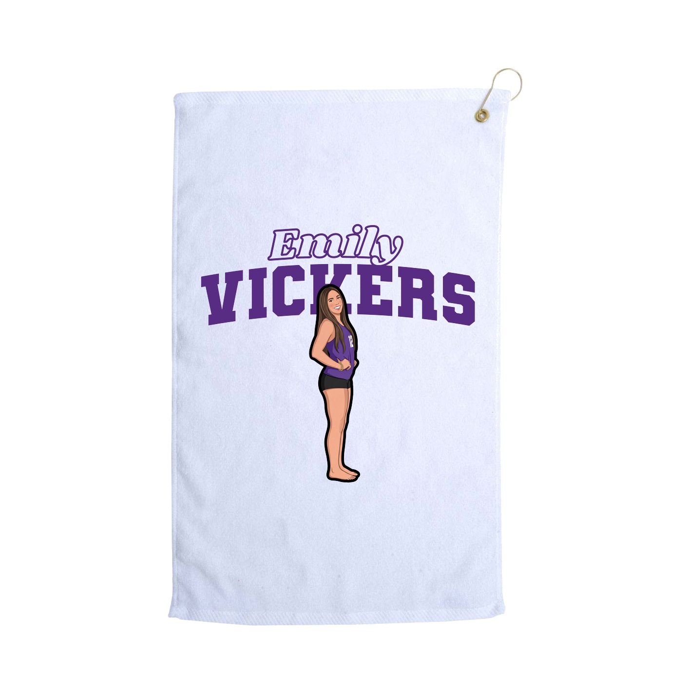 Golf Towel — Name Arch in White