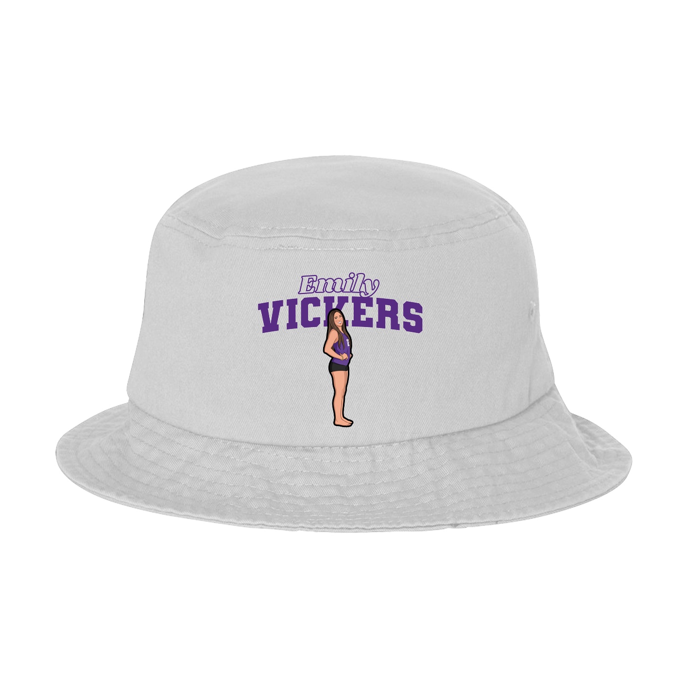 Bucket Cap — Name Arch in White