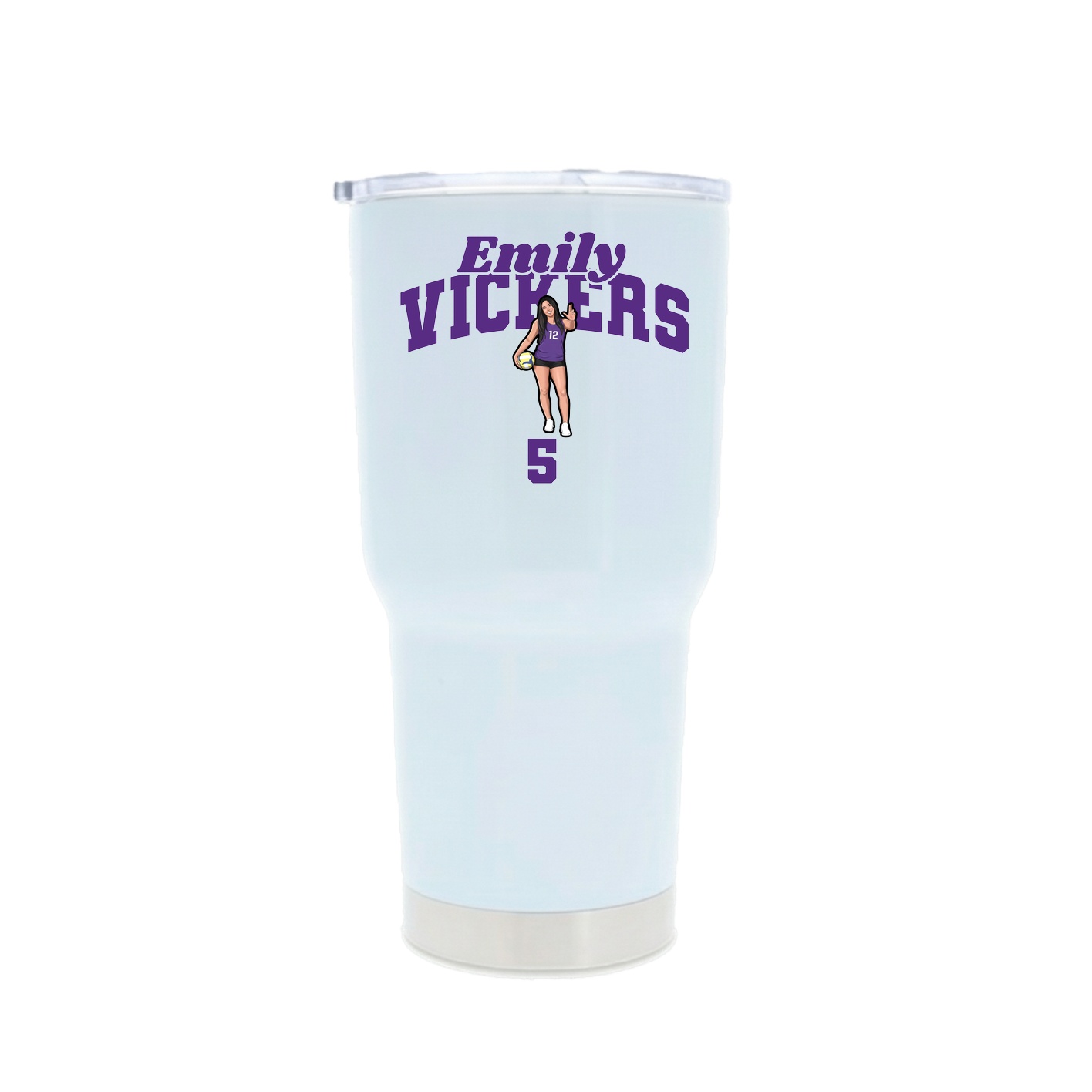 30oz Stainless Steel Tumbler — Signature Arch in White