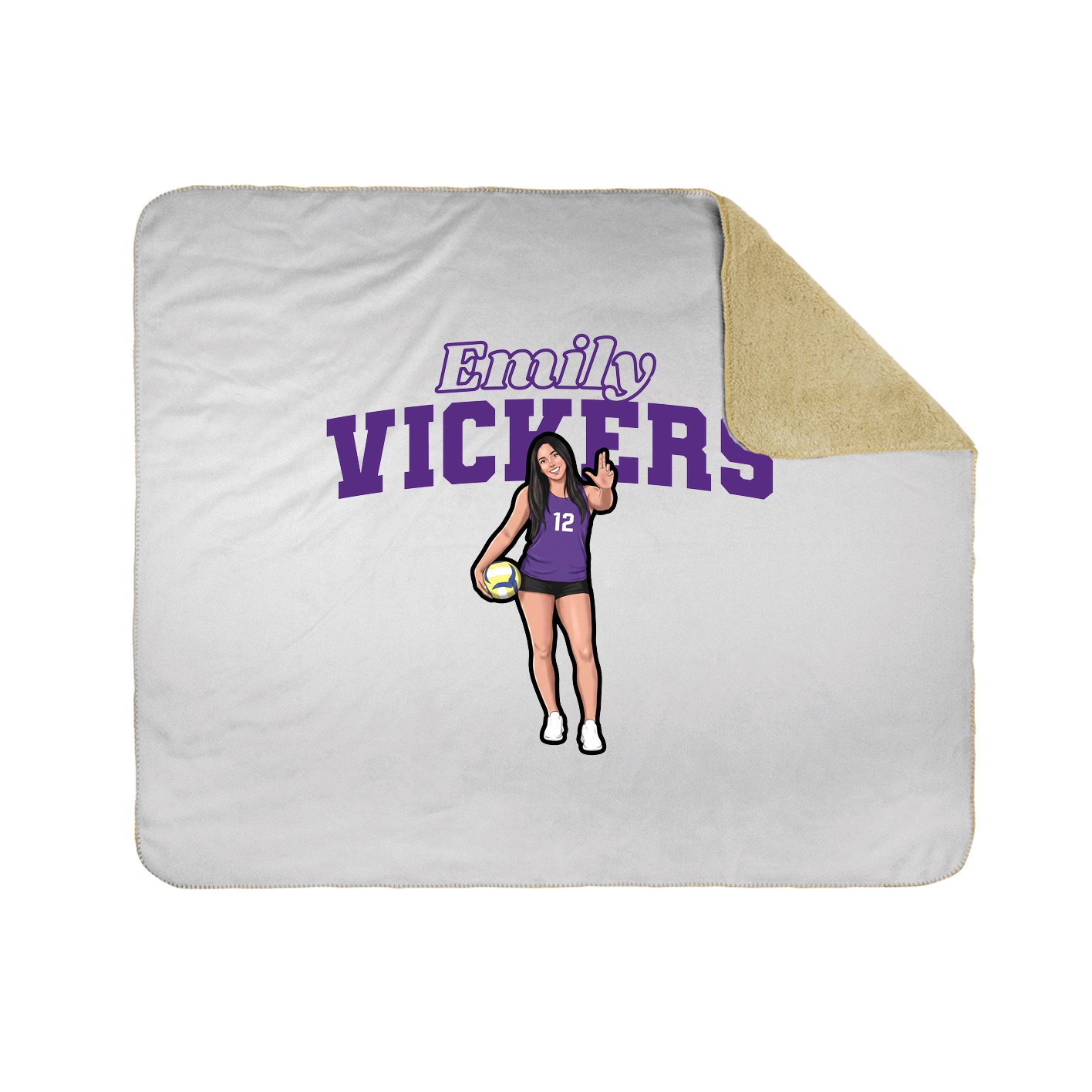 Throw Blanket — Name Arch in White