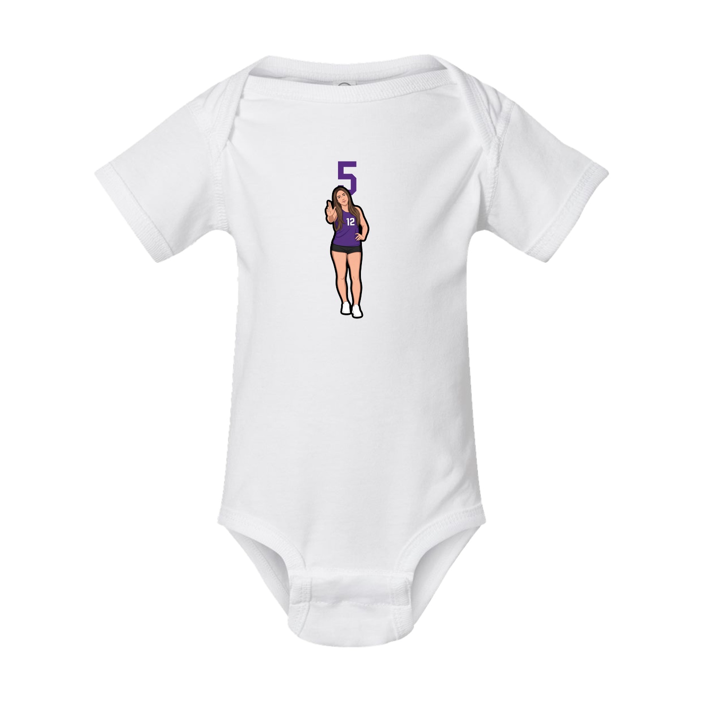 Baby Onesie — Number Top in White