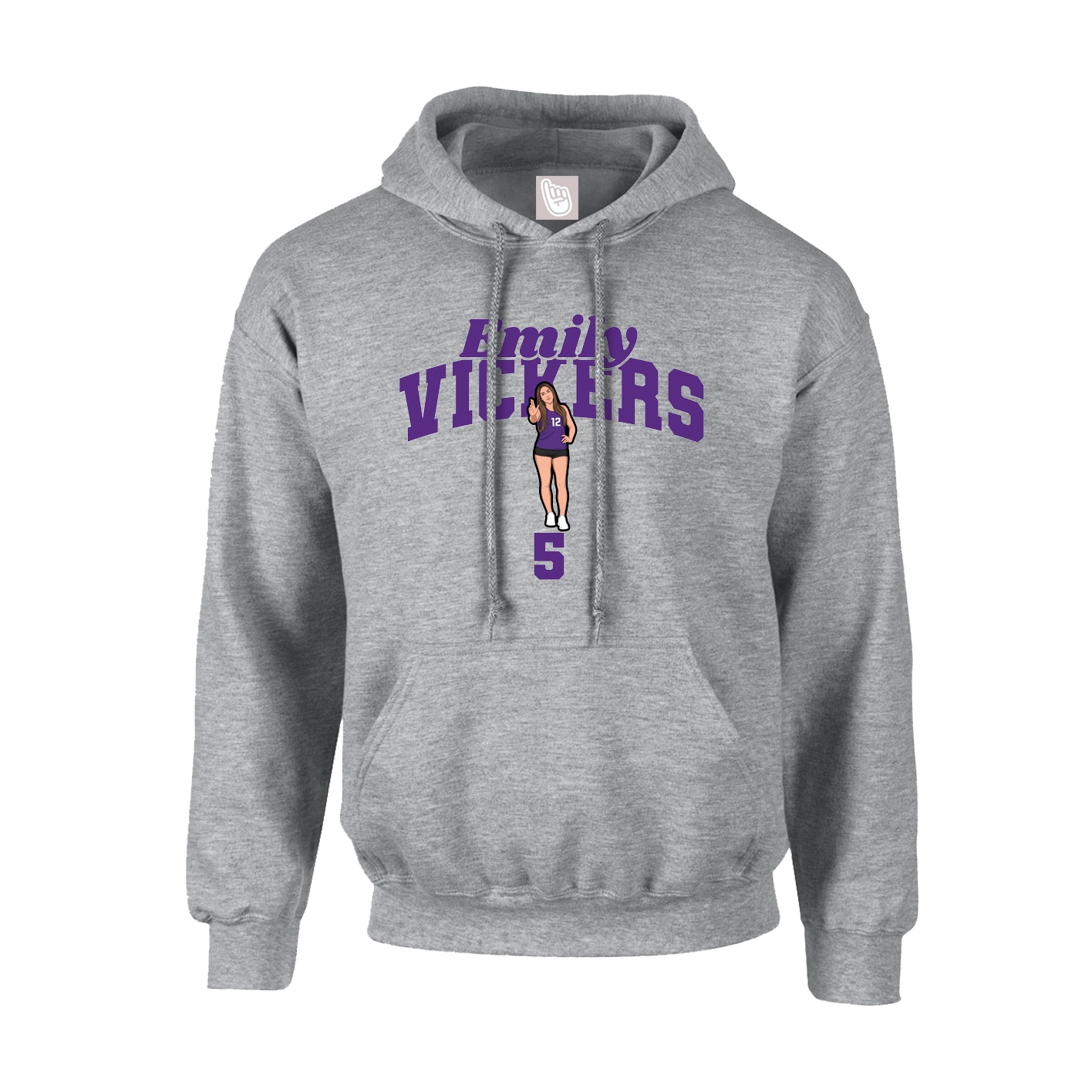 Youth Hoodie — Signature Arch in Grey