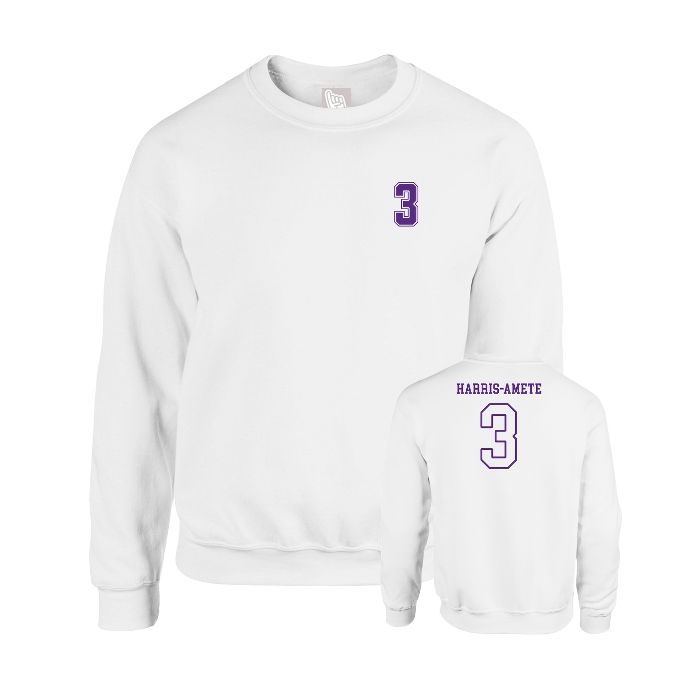 Fleece Crew — Chest Back in White