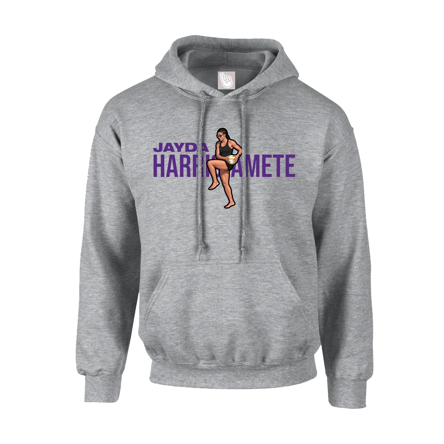 Youth Hoodie — Player Name in Grey