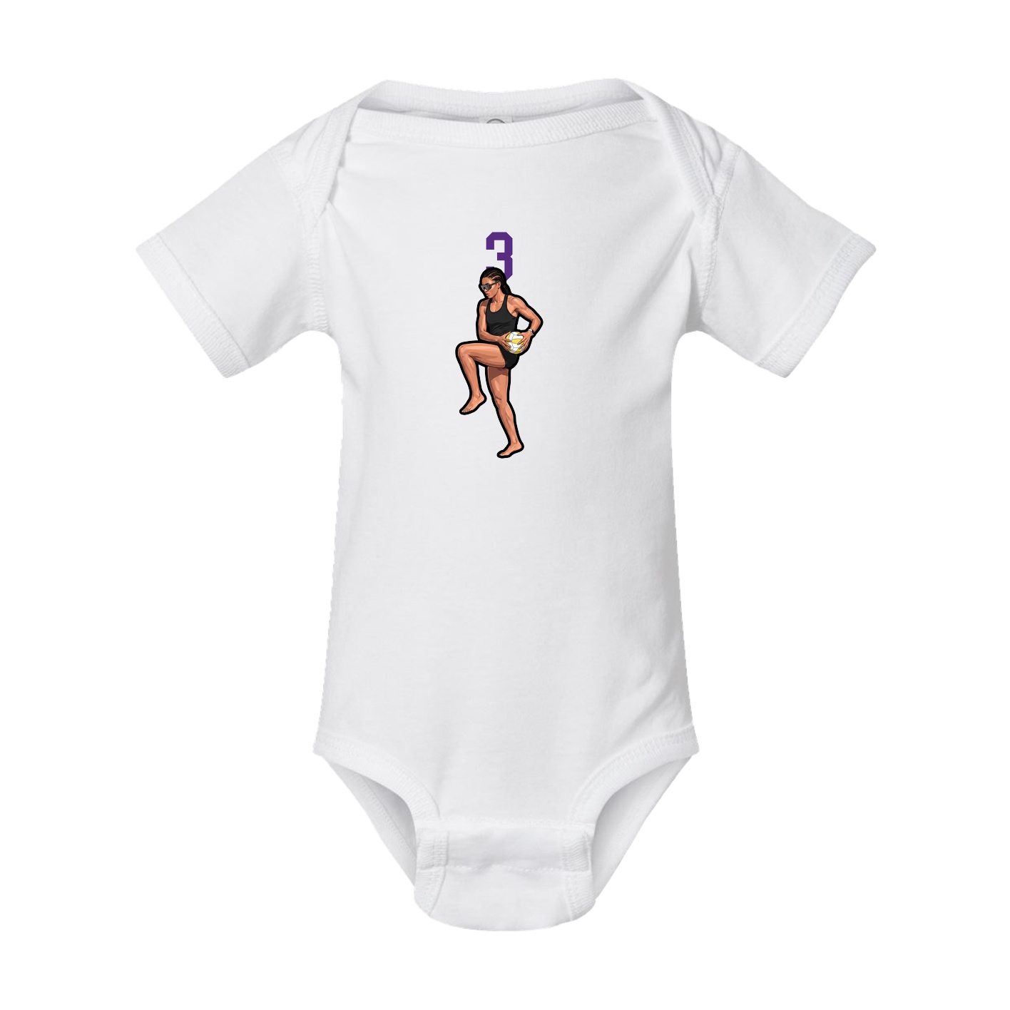 Baby Onesie — Number Top in White