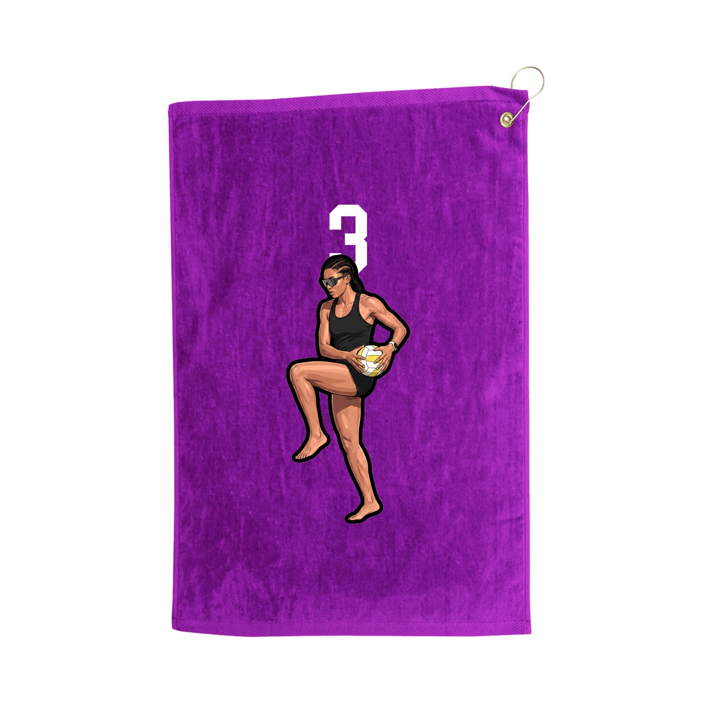 Golf Towel — Number Top in Purple