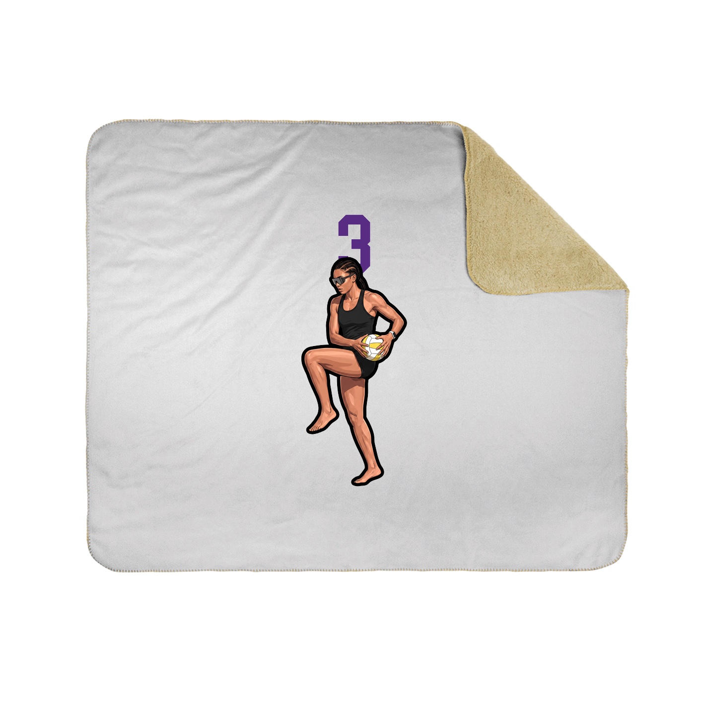 Throw Blanket — Number Top in White
