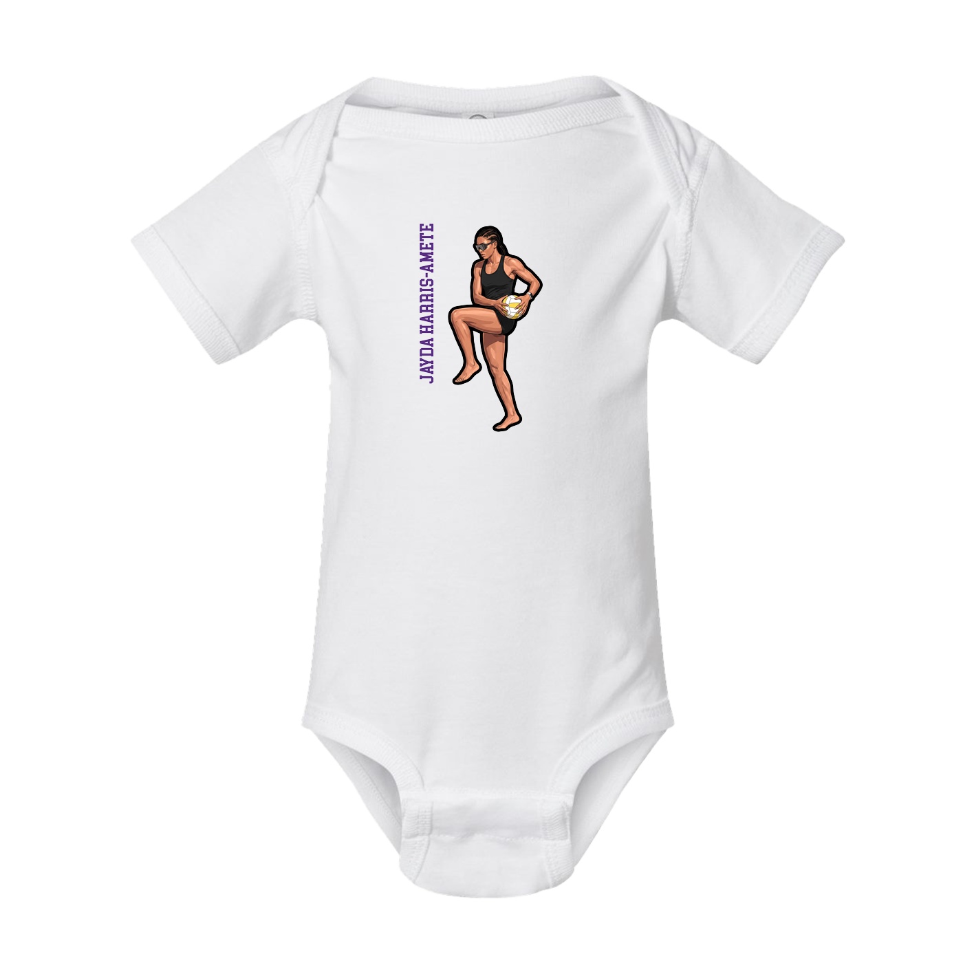 Baby Onesie — Name Vertical in White
