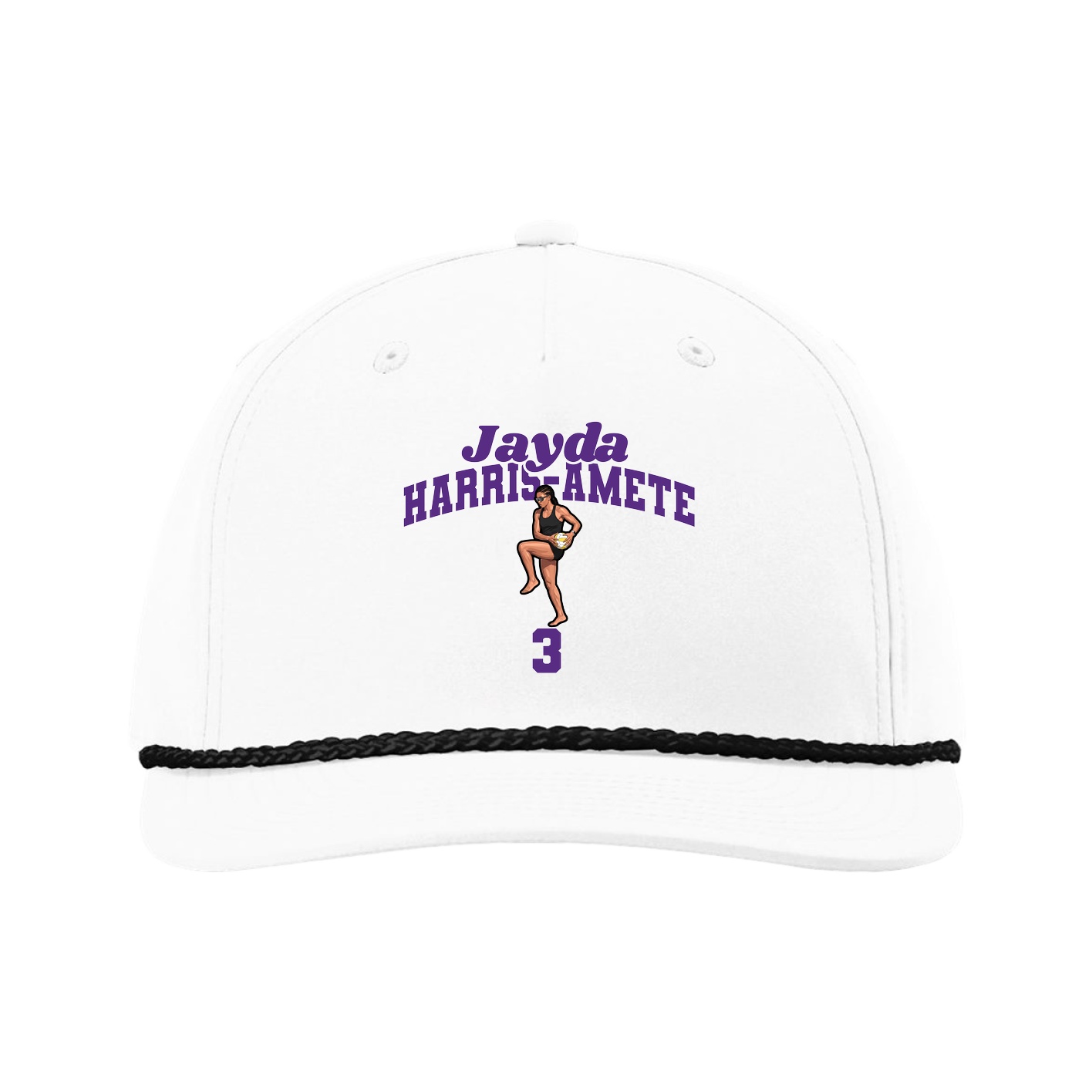 Five-Panel Classic Rope Cap — Signature Arch in White
