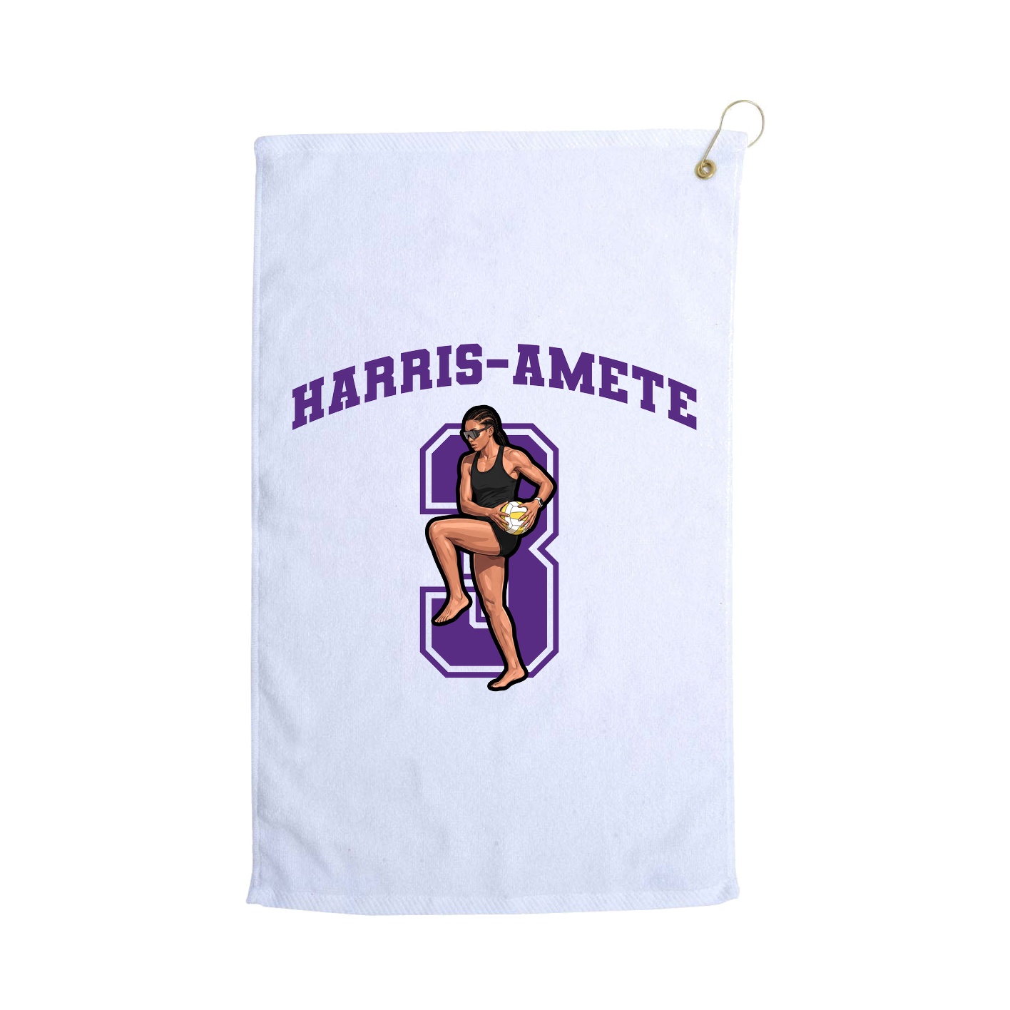 Golf Towel — Number in White