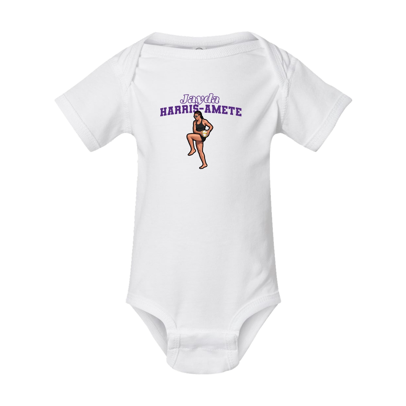 Baby Onesie — Name Arch in White