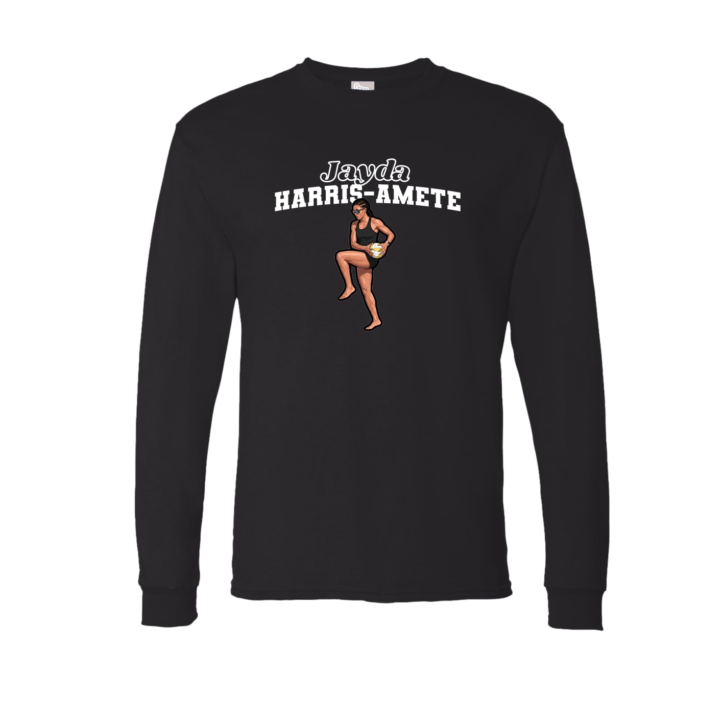 Long Sleeve Tee — Name Arch in Black