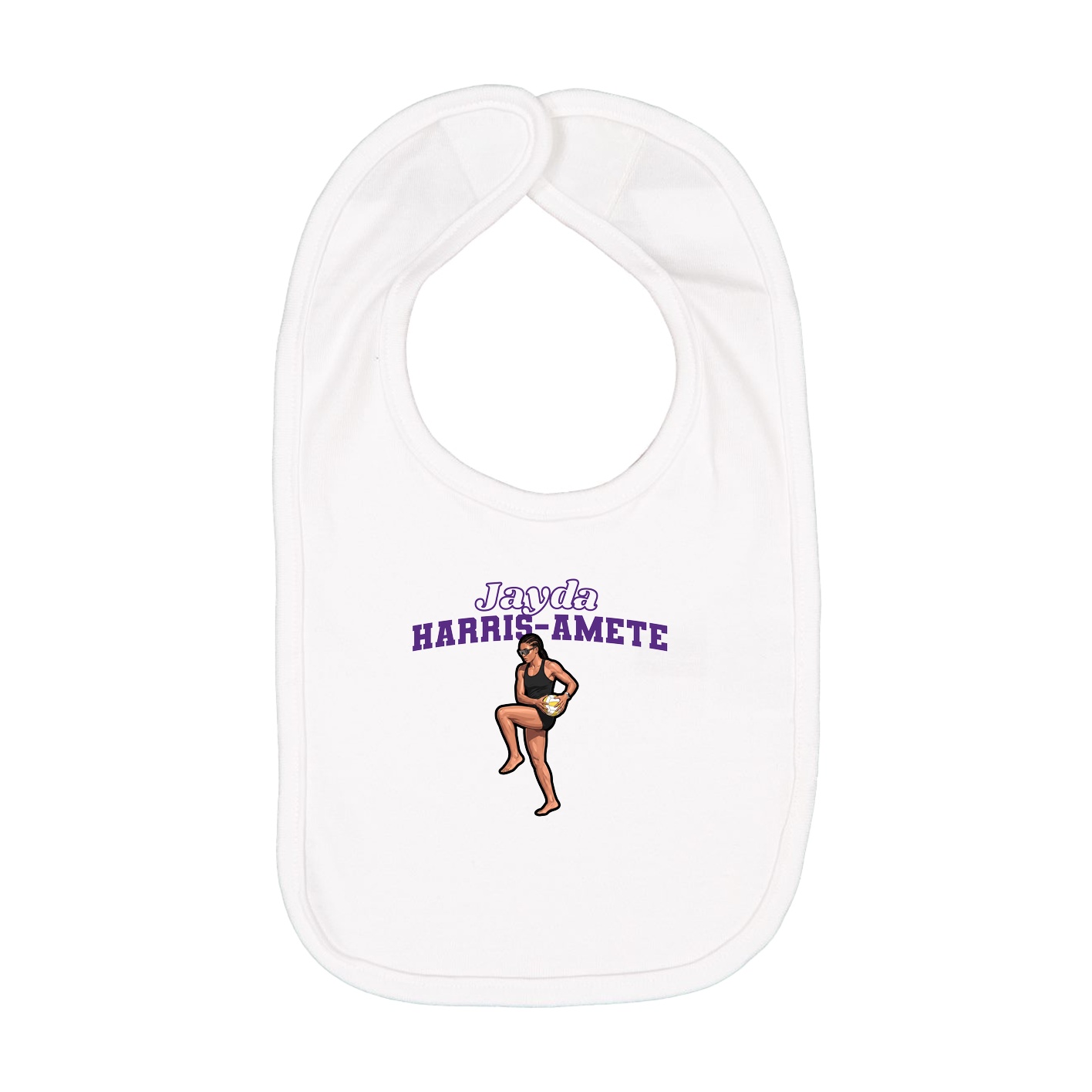 Infant Bib — Name Arch in White