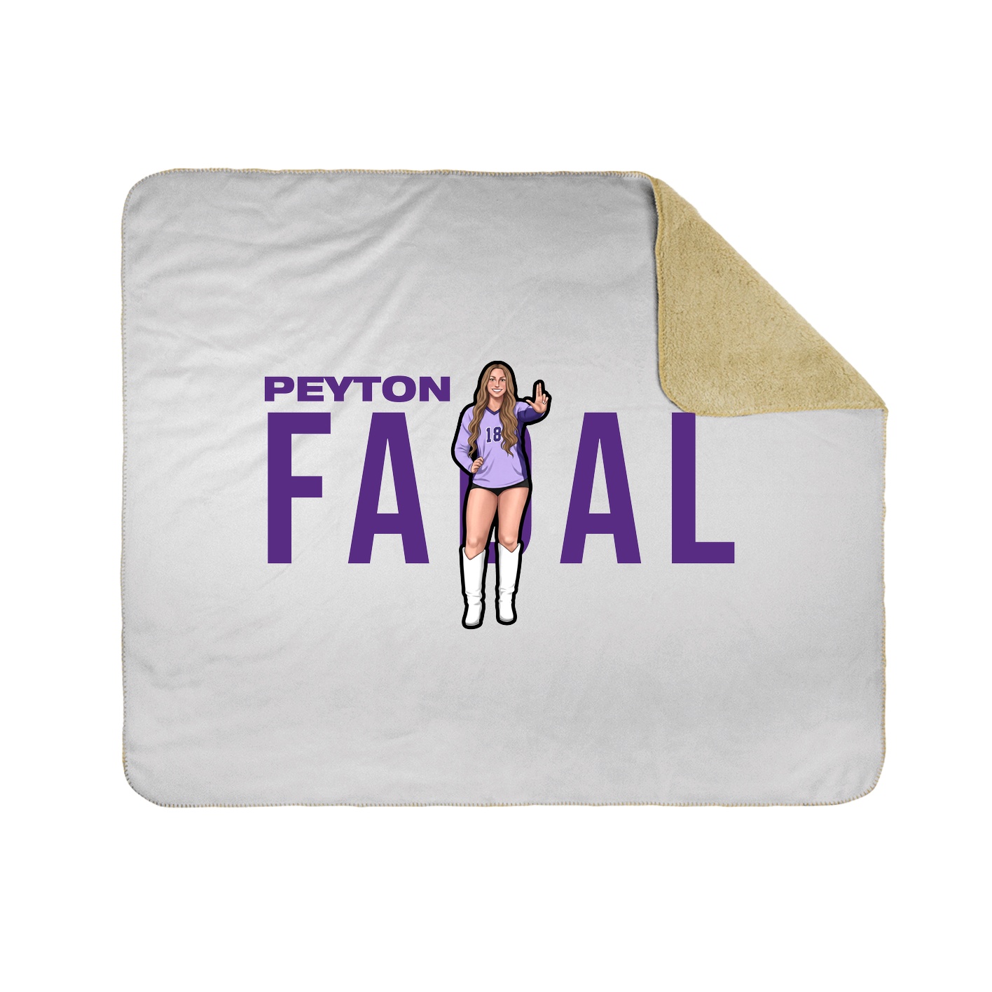 Throw Blanket — Player Name in White