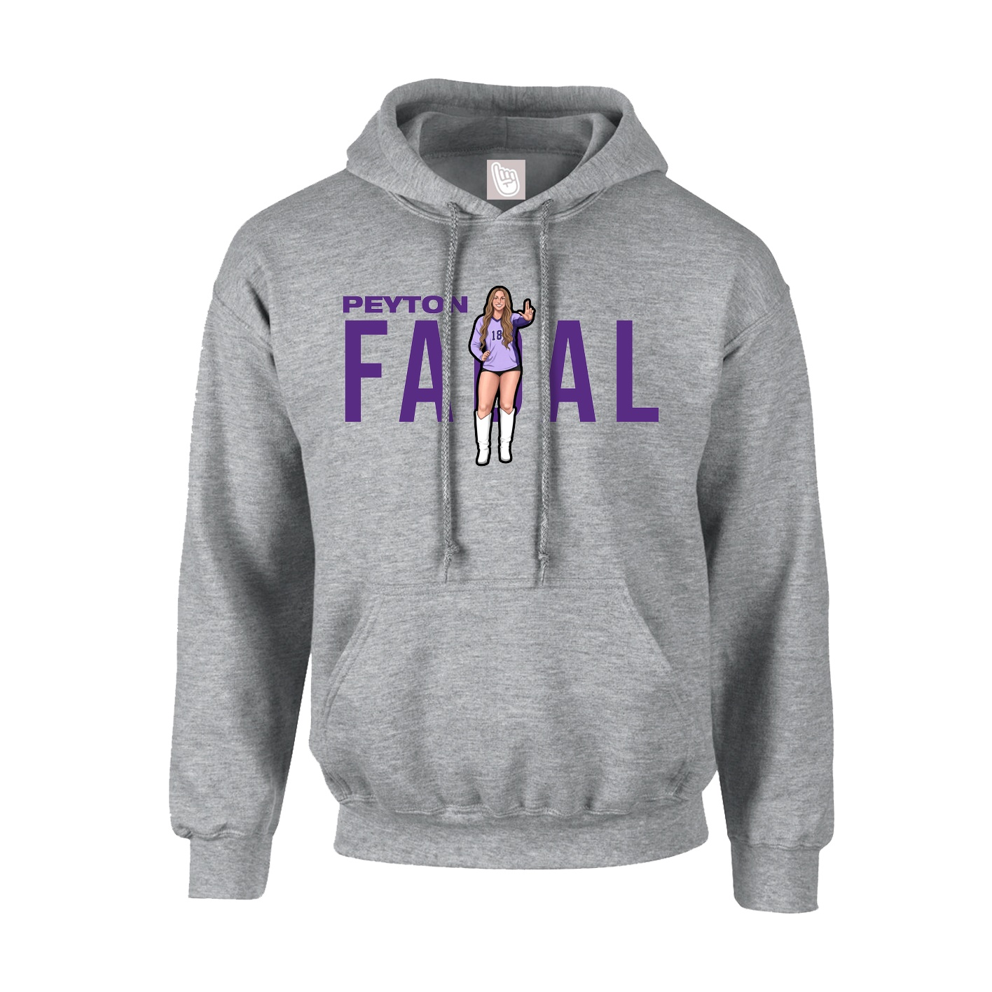 Hoodie — Player Name in Grey