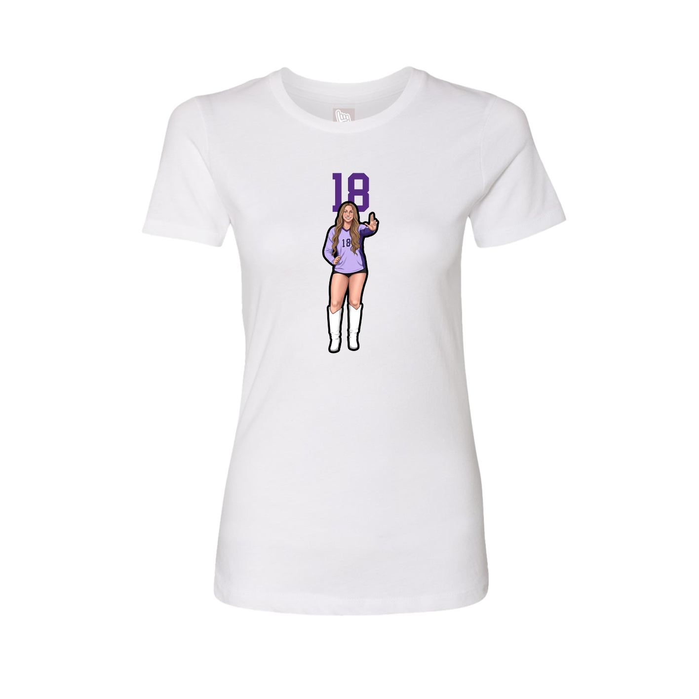 Fitted Women's Tee — Number Top in White