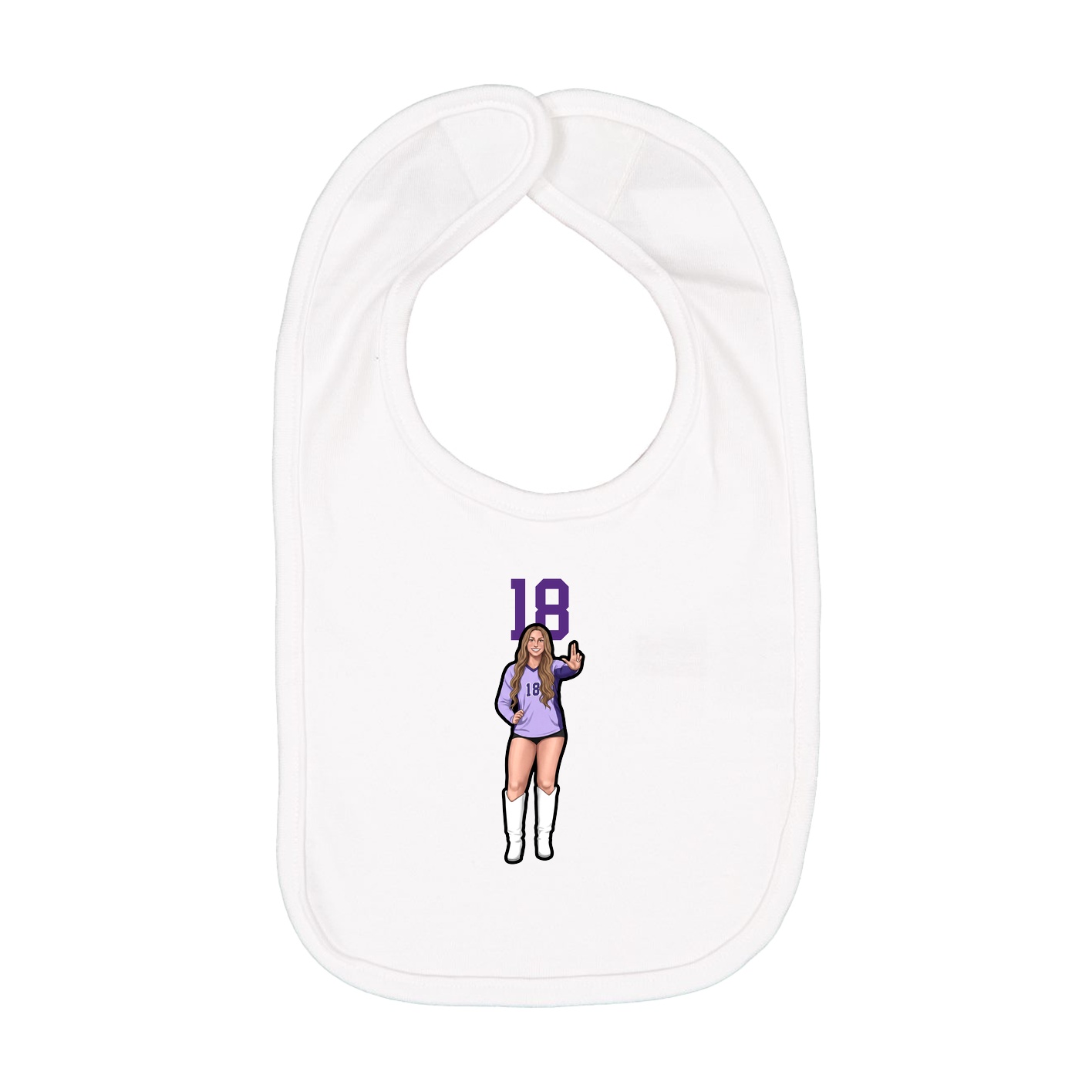 Infant Bib — Number Top in White