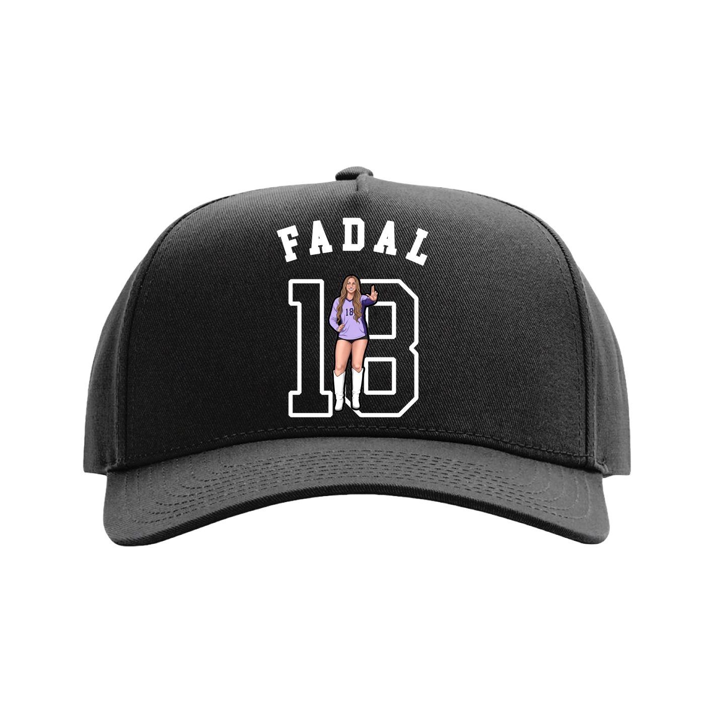 Full Fabric Five-Panel Champ Cap — Shirsey Arch in Black