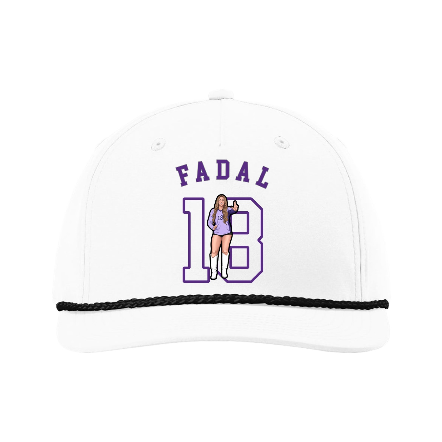 Five-Panel Classic Rope Cap — Shirsey Arch in White