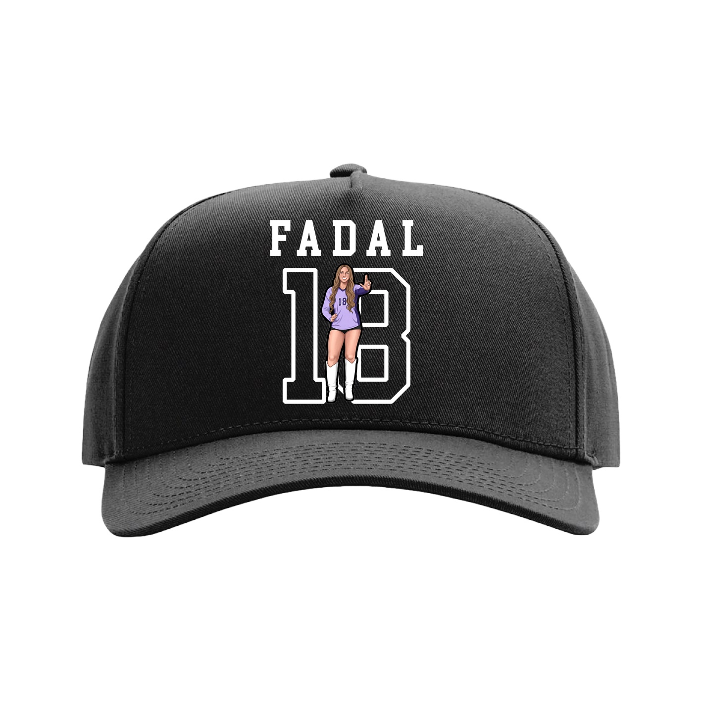 Full Fabric Five-Panel Champ Cap — Shirsey in Black