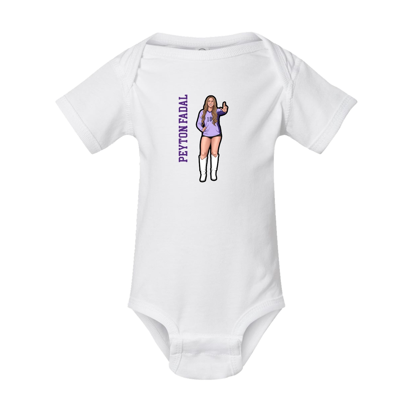 Baby Onesie — Name Vertical in White
