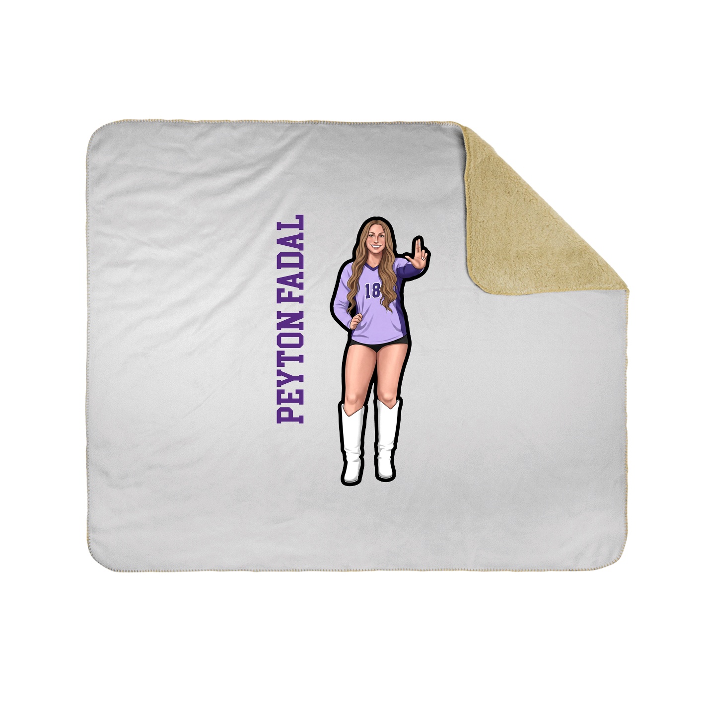 Throw Blanket — Name Vertical in White