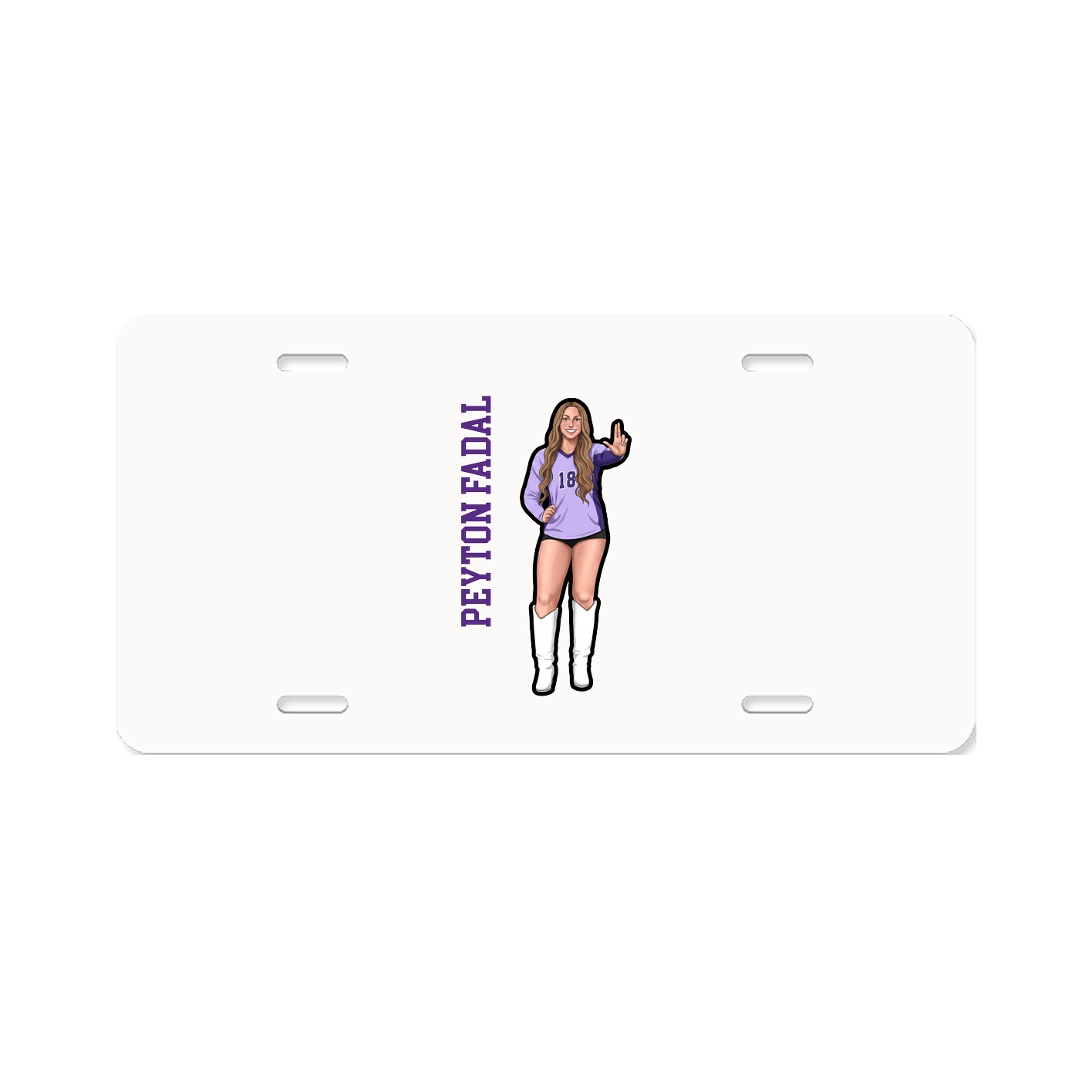 License Plate — Name Vertical in Classic