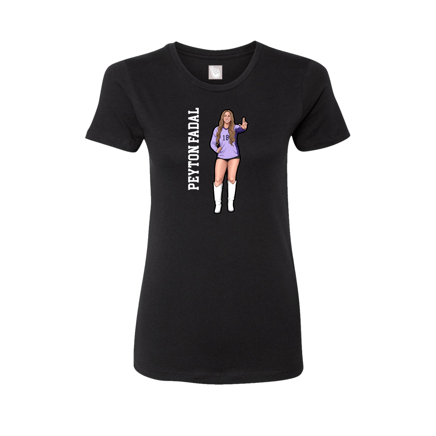 Fitted Women's Tee — Name Vertical in Black