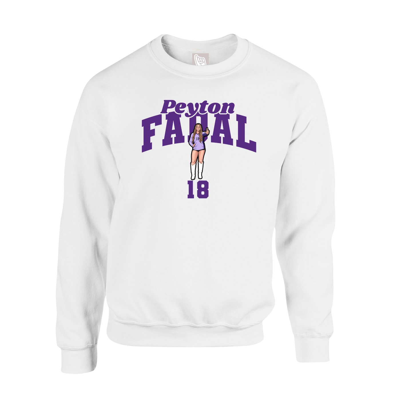 Fleece Crew — Signature Arch in White