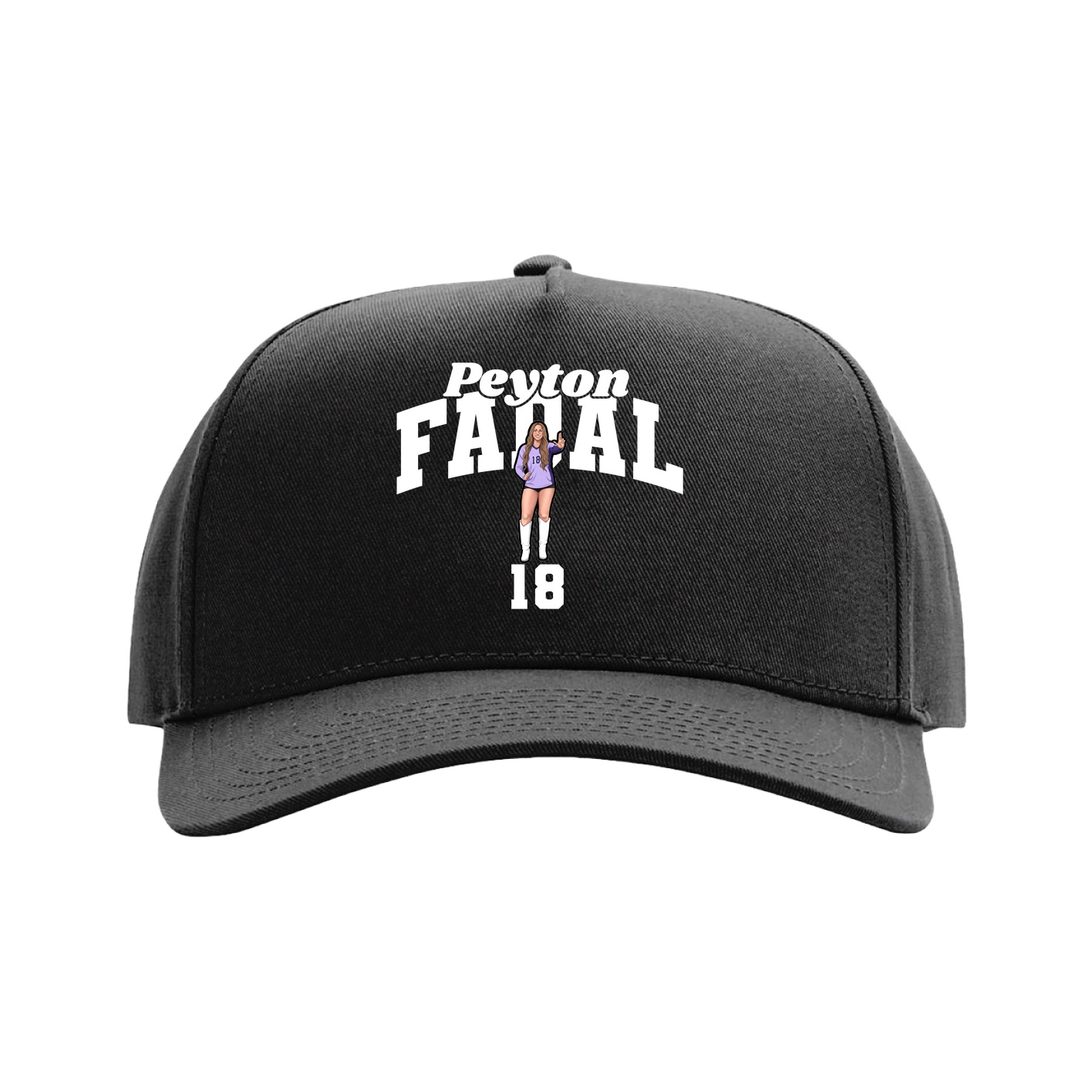 Full Fabric Five-Panel Champ Cap — Signature Arch in Black