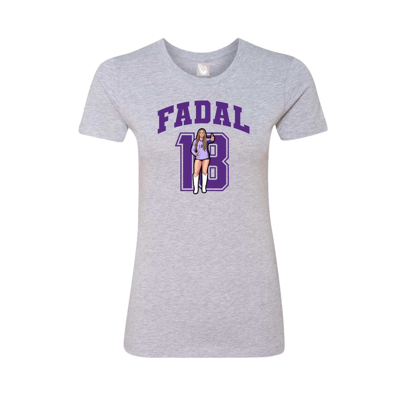 Fitted Women's Tee — Number in Grey