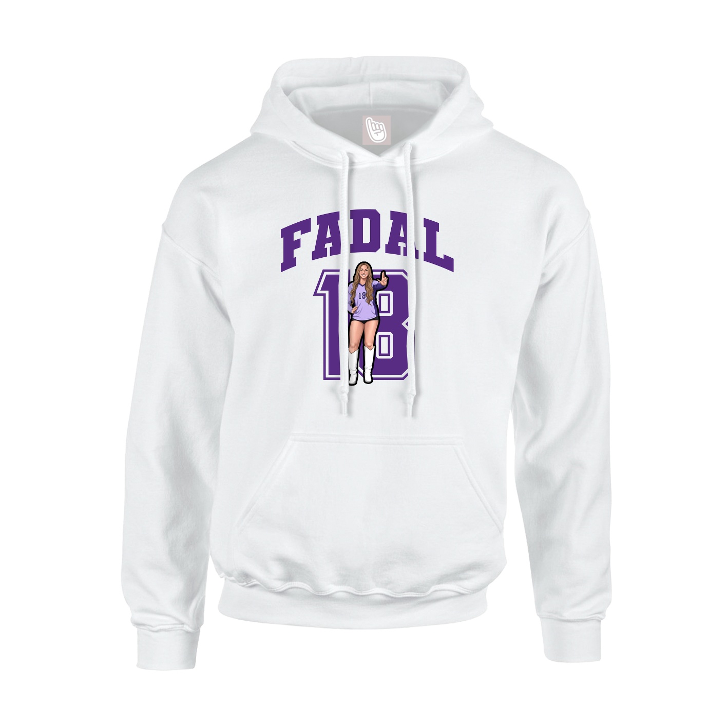 Hoodie — Number in White